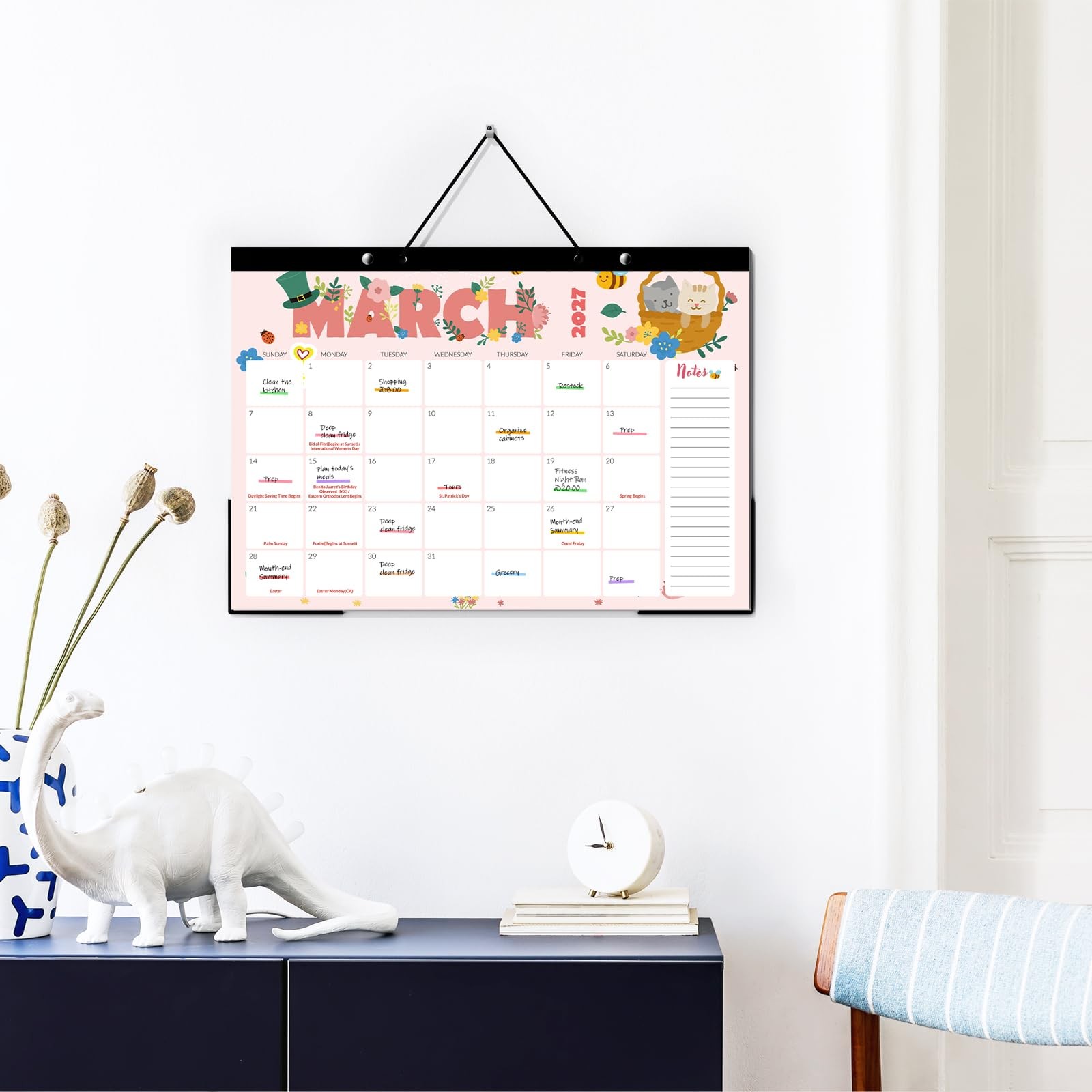 SUNEE Desk Calendar 2026-2027, 17″ x 12″, 18 Month Jul. 17×12, Cute