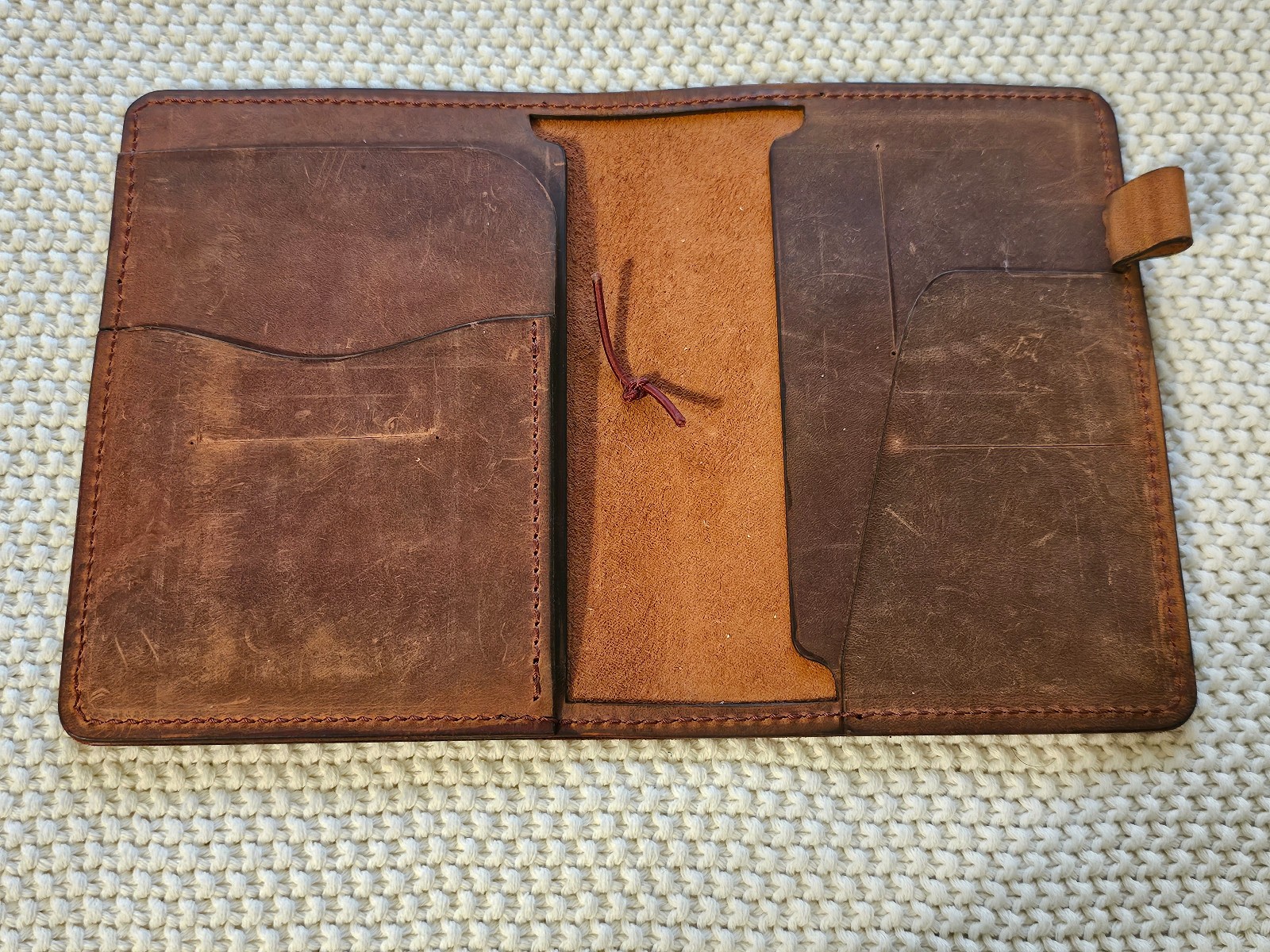 A6 Leather Slip Cover with Front Pocket and Penloop