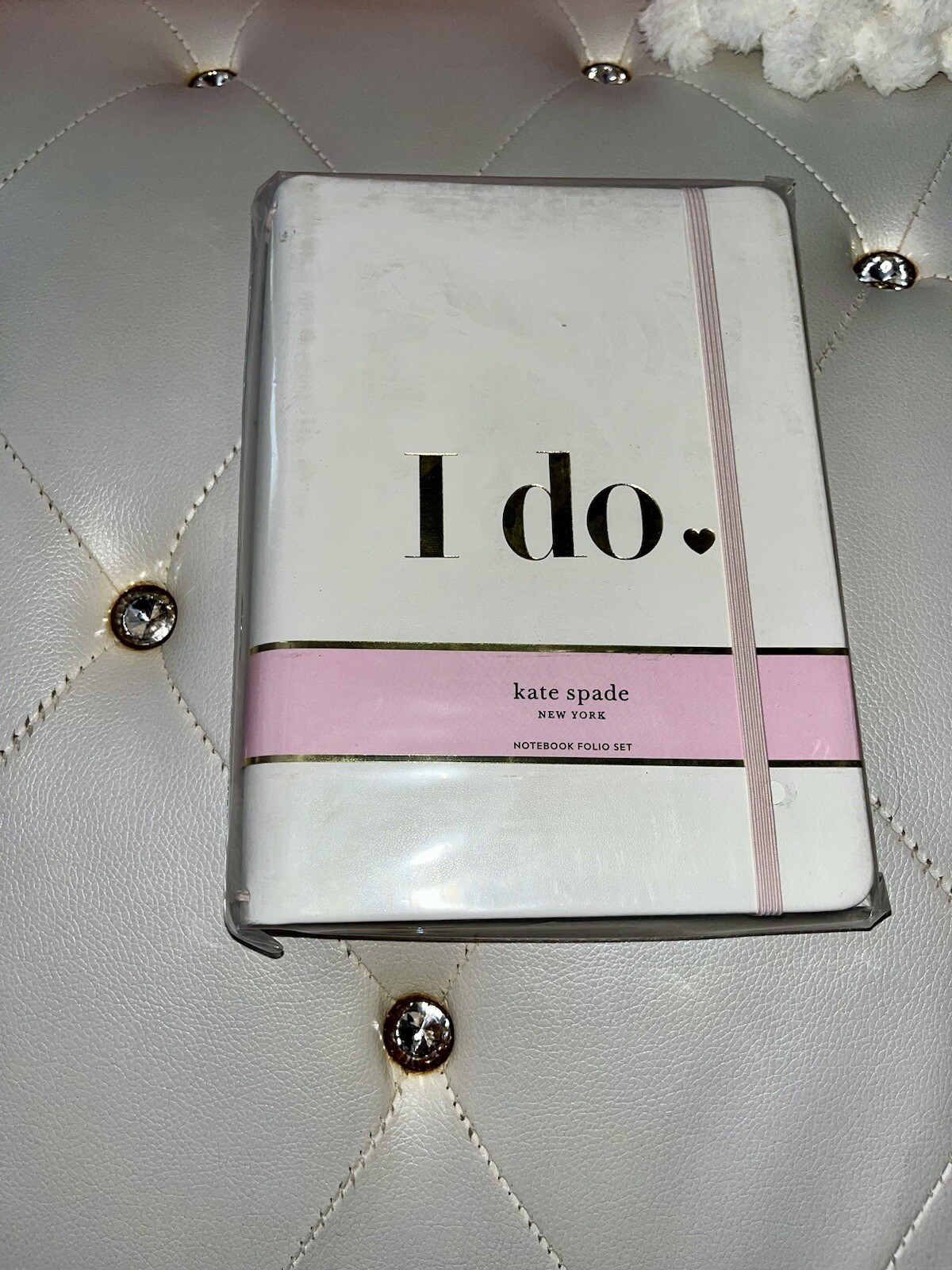 NEW Kate Spade Bridal “I Do” Pink White Gold Notebook Folio Set w/3 Notebooks
