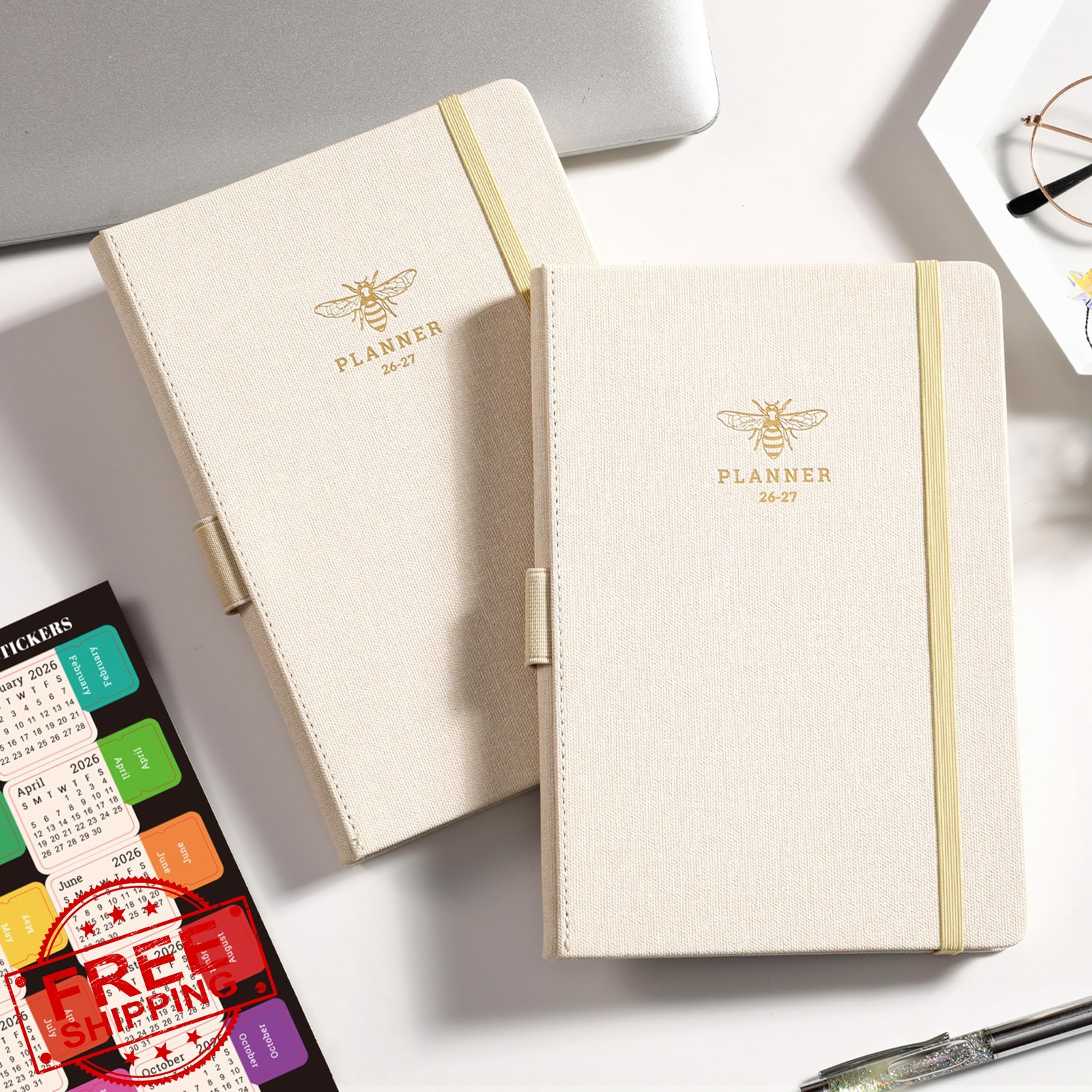 Artfan 2026-2027 Planner Jul-Jun Off-White Pen Loop Pocket