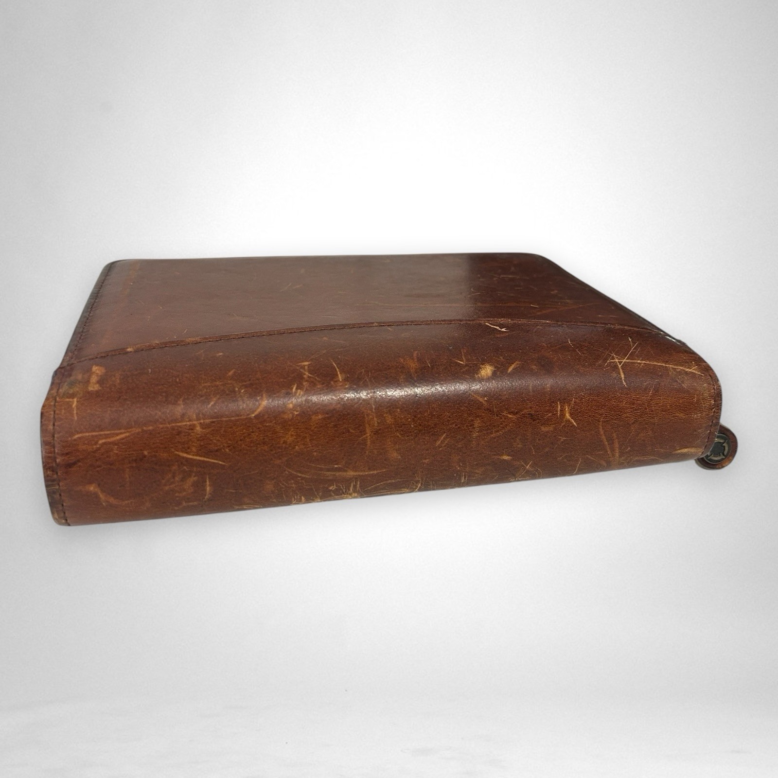Franklin Covey Riverwood Leather PadFolio Distressed Warm Brown USA