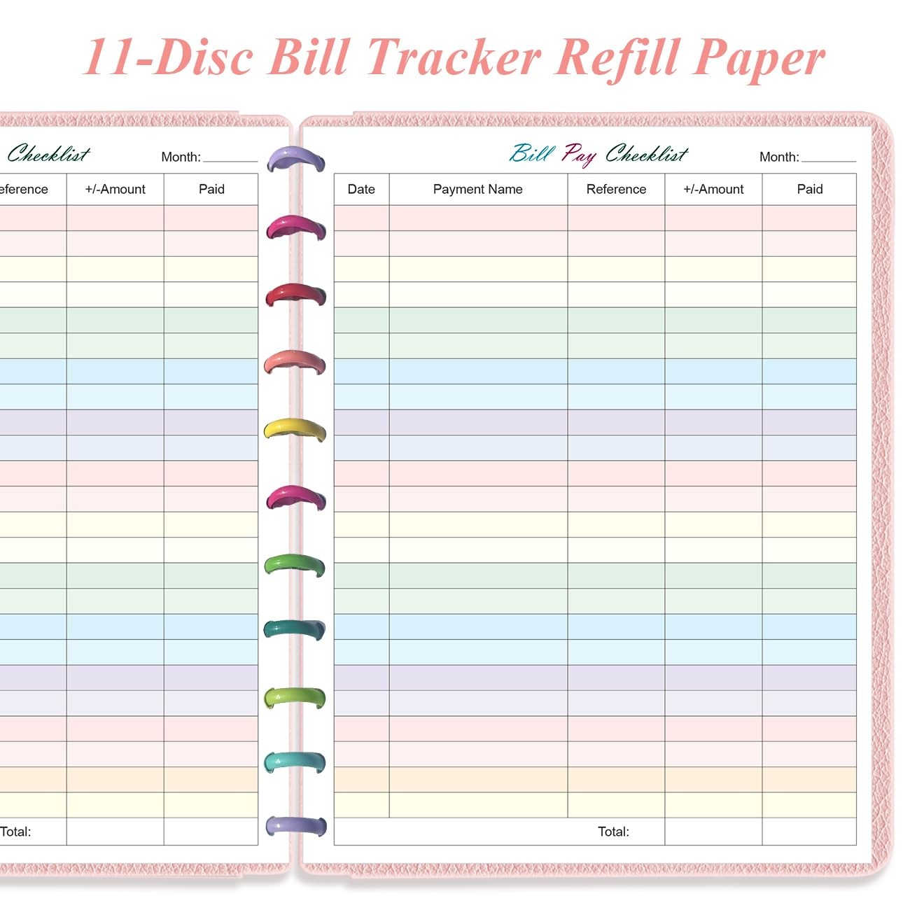 A4 TUL Bill Payment Checklist Refills – 50 Sheets/100 Pages Letter Size Month…