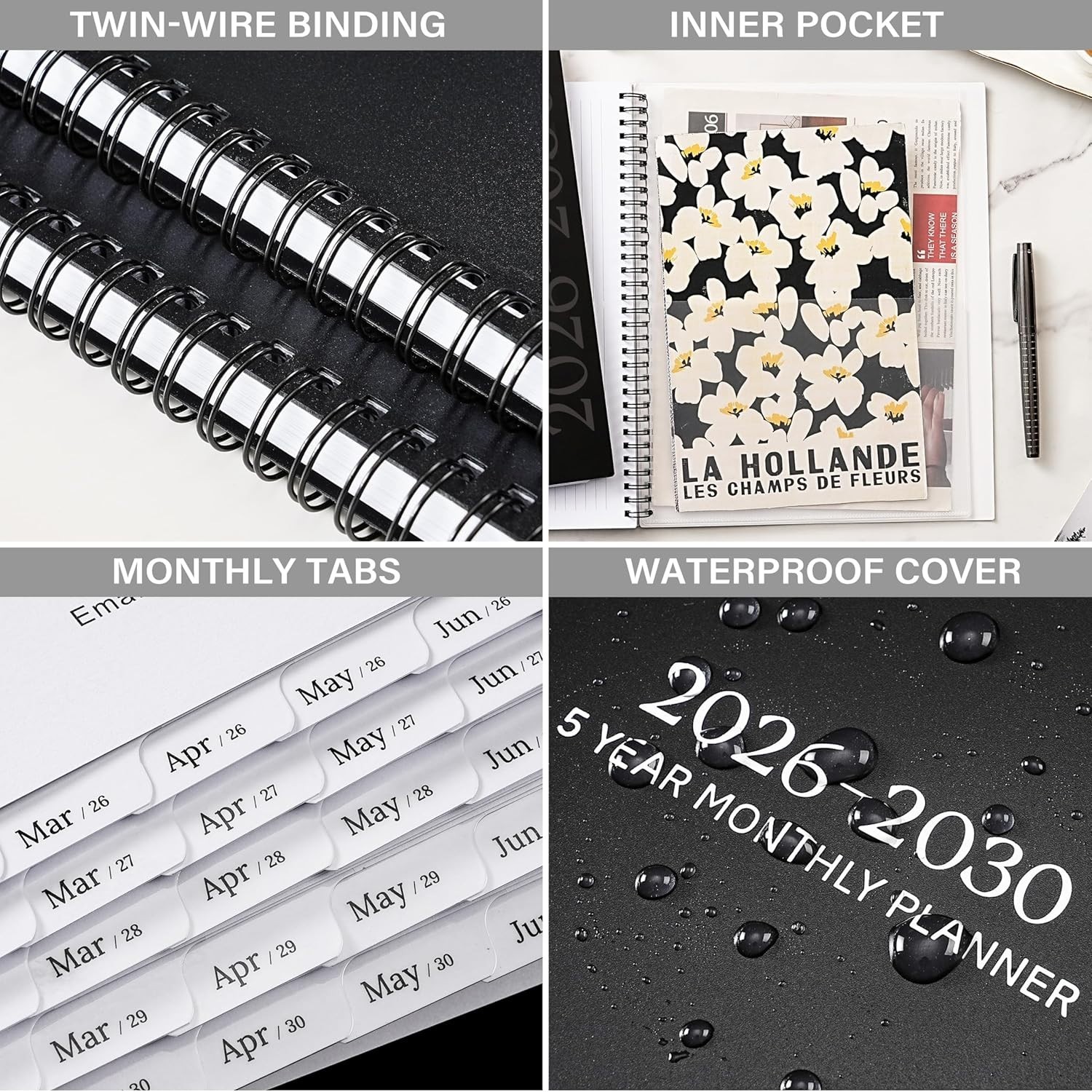 2026-2030 Monthly Planner – 60 of Organizing Power with Waterproof Cover