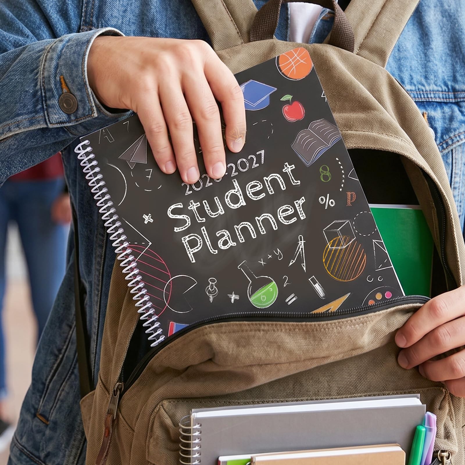 KONVINIT Student Planner 2026-2027, 1.1″ x 8.5″ 8.66″ x 11.02″, Black