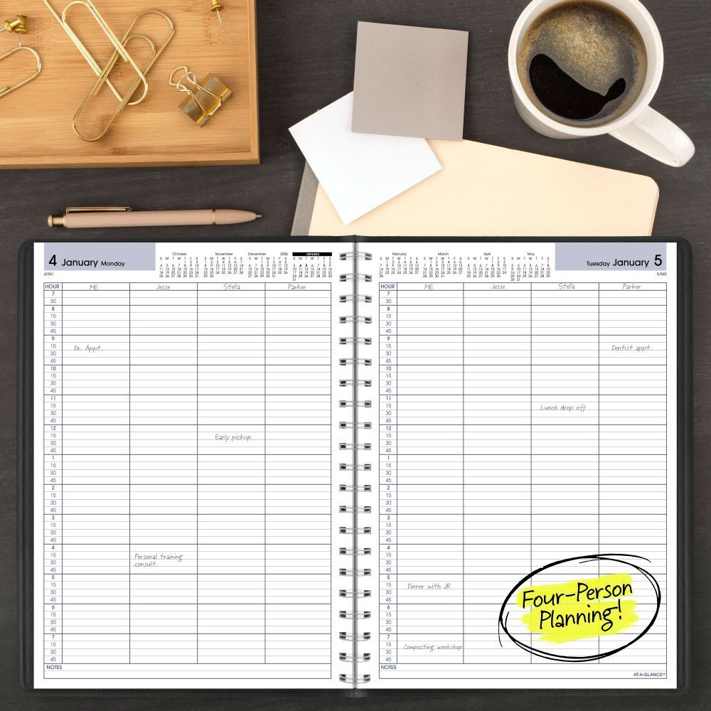 2026 At-A-Glance DayMinder G560-00, 4-Person Daily Appointment Book, 8 x 11″