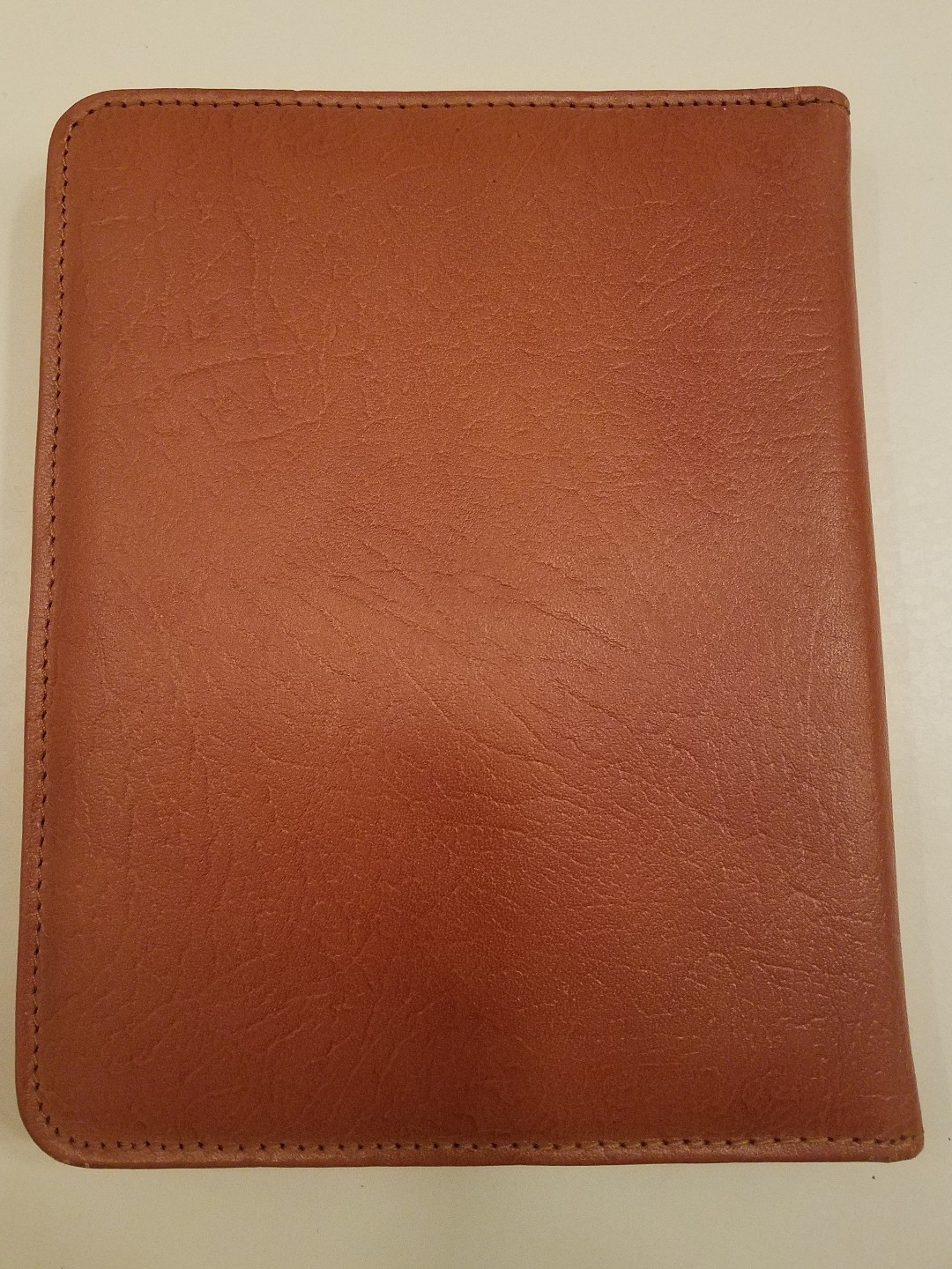 40’s 50s TAN COWHIDE LEATHER PLANNER AGENDA MADE IN ENGLAND CHECKBOOK ZIP AROUND