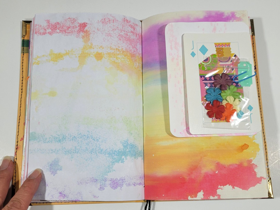 Handmade Junk Journal ‘Rainbow Dyed’ ~orange cover
