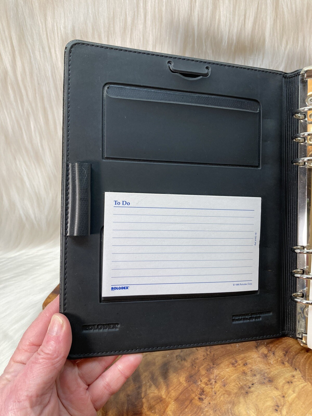 Vintage Rolodex Personal Organizer Day Planner Black Model RO600 6 Ring 1990’s