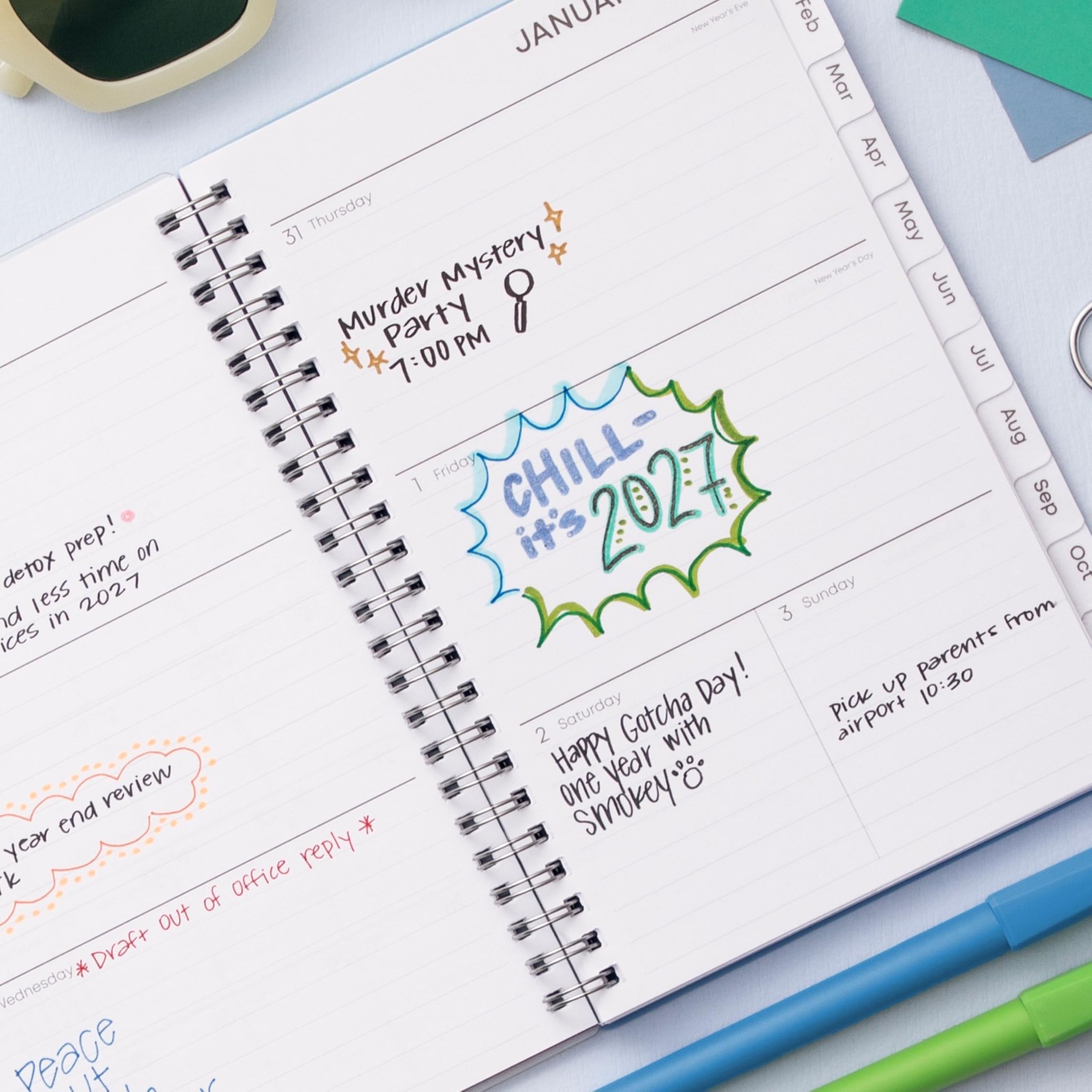 Blue Sky 2027 Weekly and Monthly Planner Calendar, January 2027 – December 20…