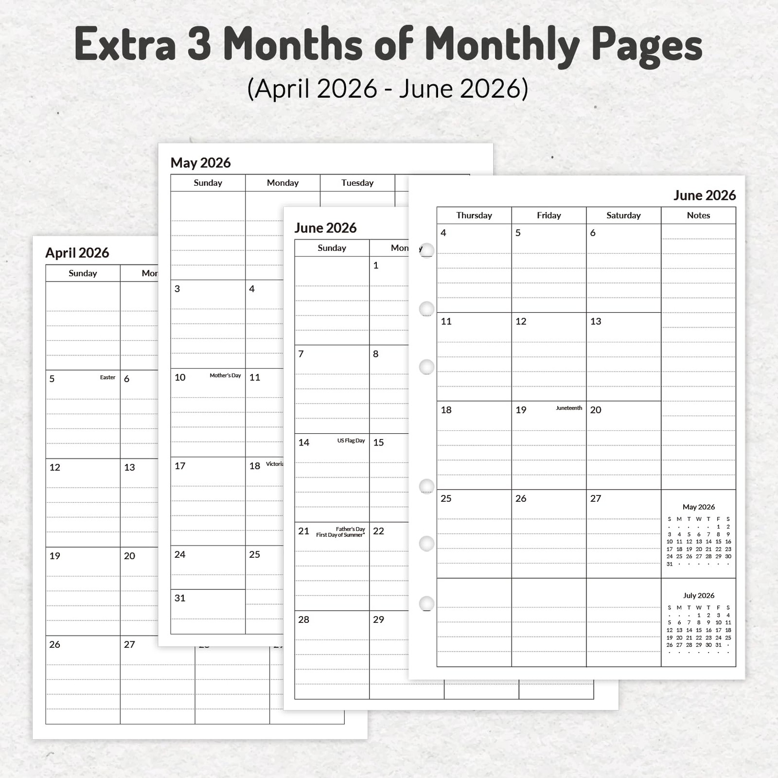 Forvencer 2026 Weekly & Monthly Planner Refills for Two Page Per Week, White