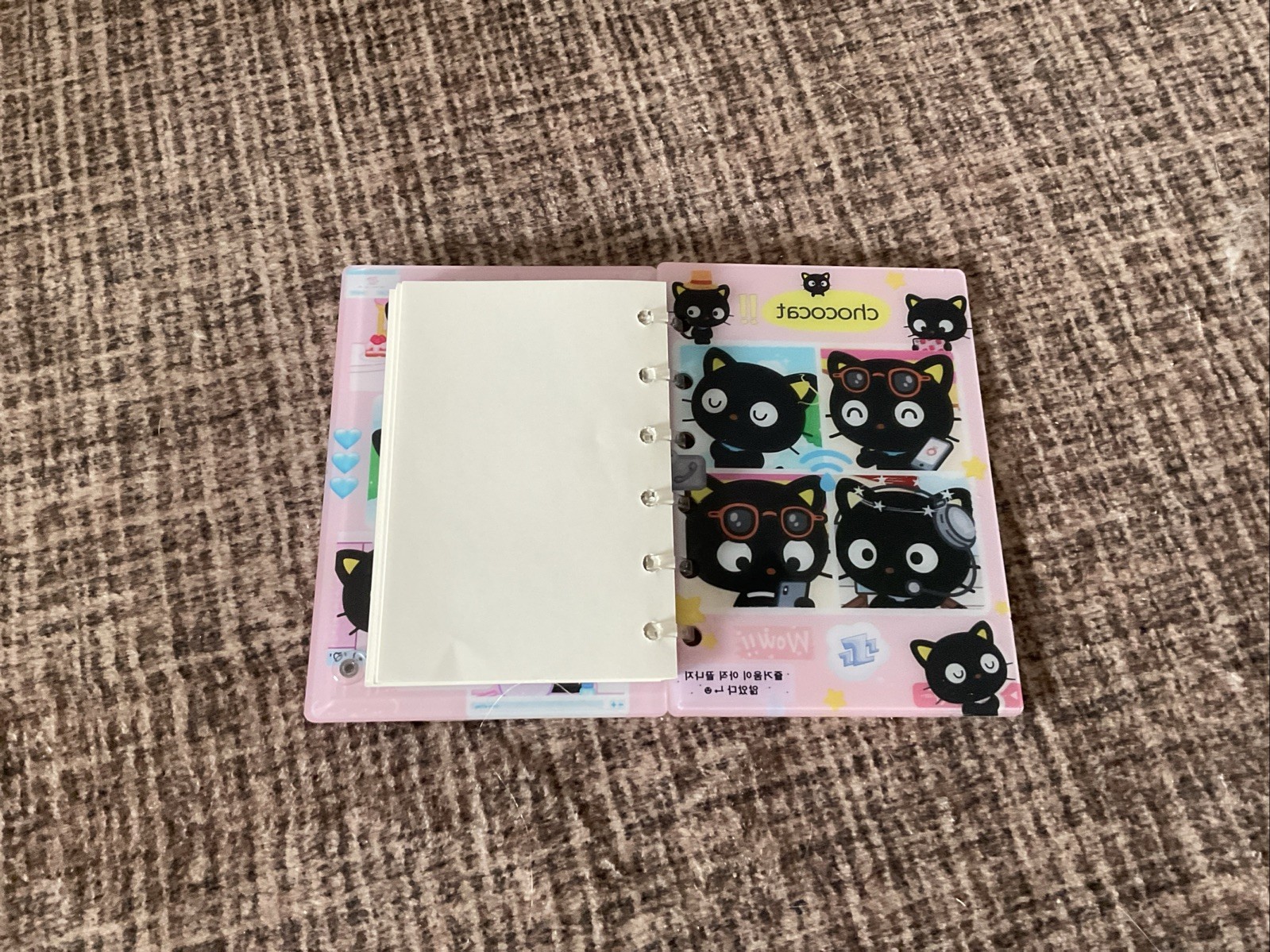 A6 Pocket size Choco Cat Shaker Notebook With Plain Pages