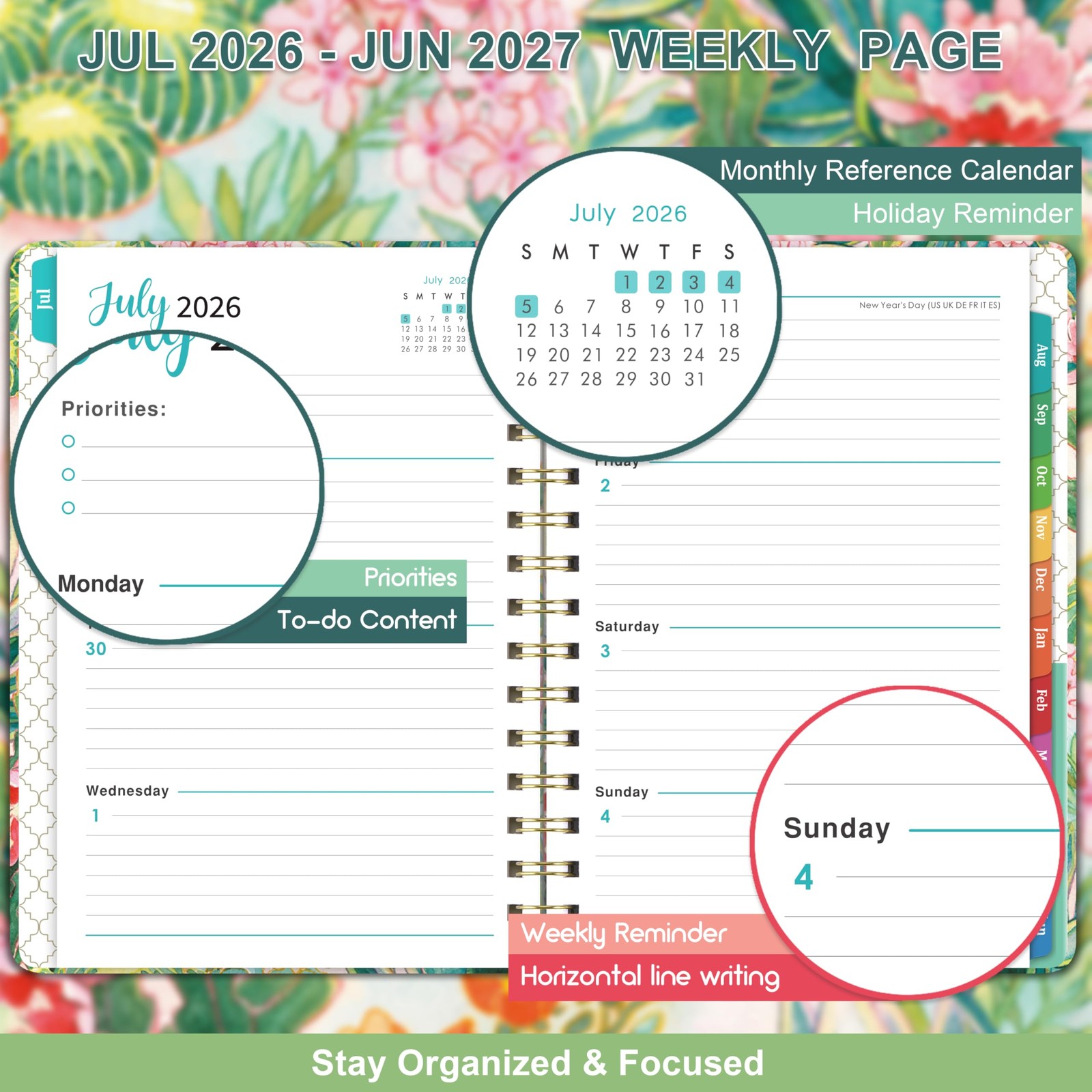 Planner 2025-2026 Weekly and Monthly Planning Book for Student Teacher Supplies