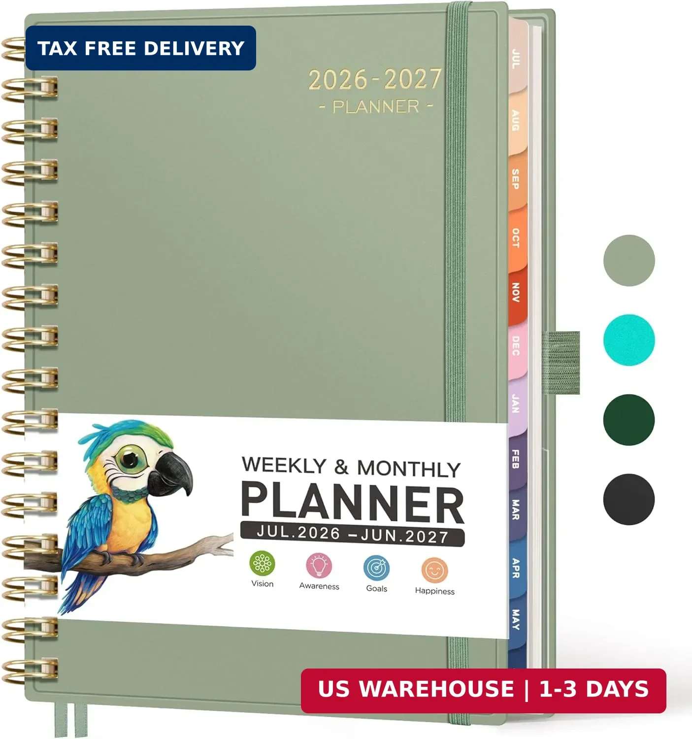 RETTACY Academic Planner 2026-2027, Weekly and Monthly, July 2026 – June 2027, M