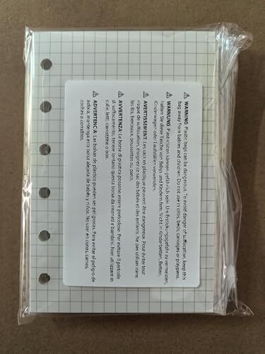 A7 6-Hole Binder Notebook Refill Set 135 Sheets Zipper Pockets Dividers