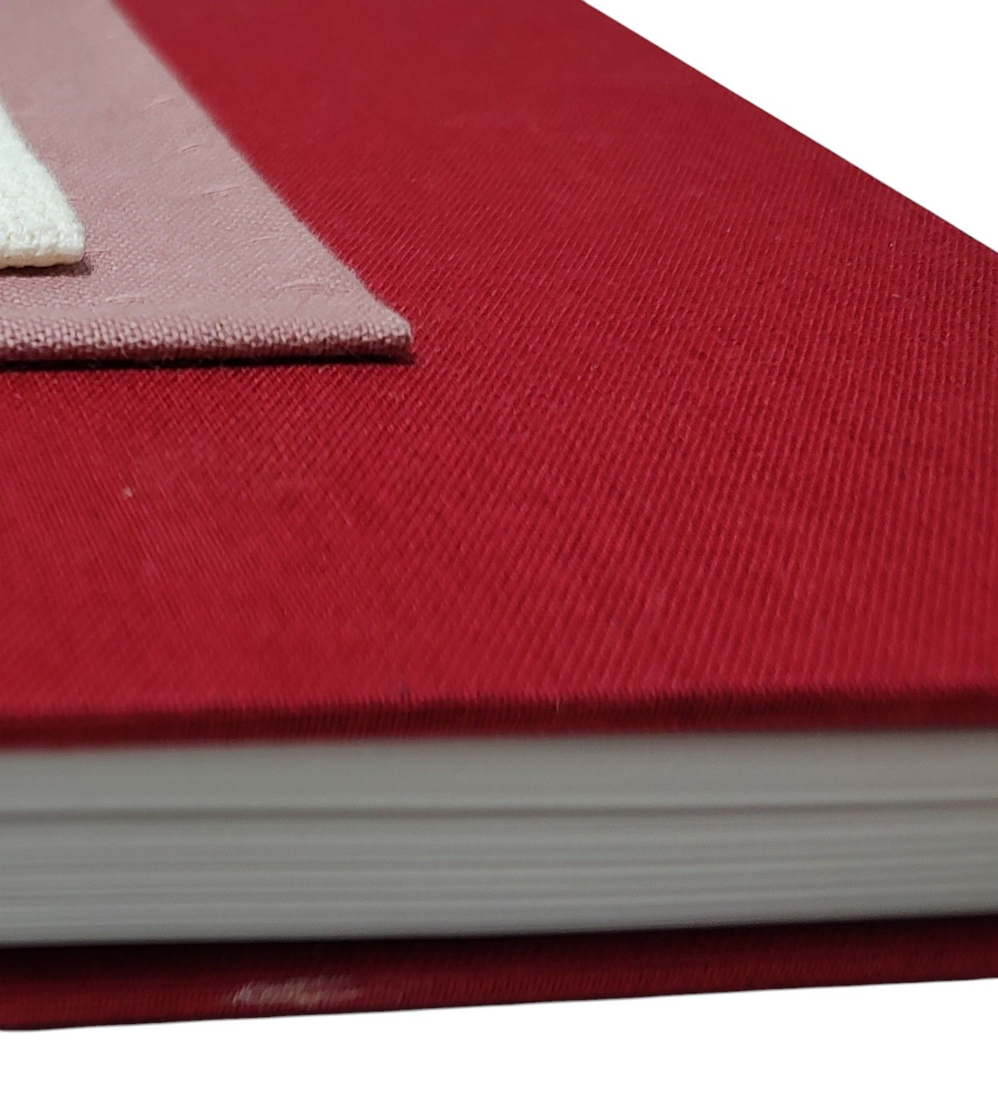 Hardcover Journal Red With Completed Textured Counted Cross Stitch Cover SEE