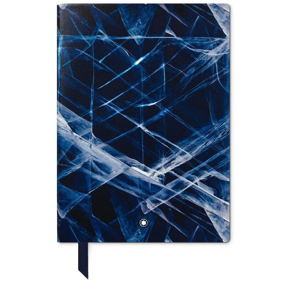 Montblanc #163 Meisterstück Glacier Collection Leather Silver Cut Lined Notebook