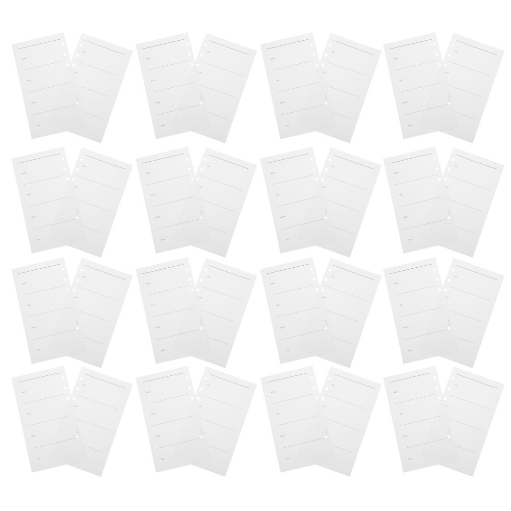 Undated A6 Weekly Planner Refills Thick Smooth Paper for 6 Ring Binder Inserts