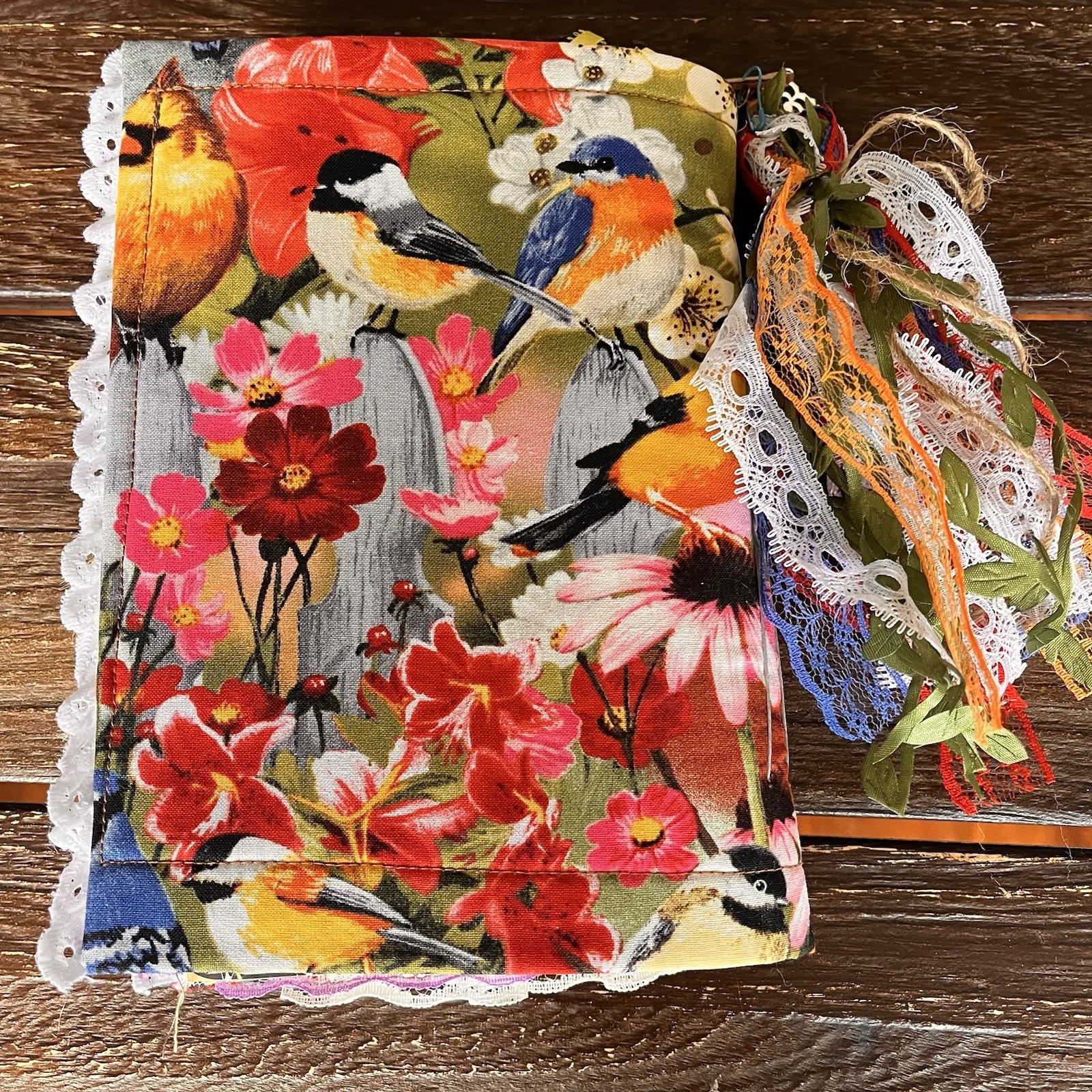 Bird Themed Junk Journal 3 Signatures Softcover Decorated Floral Colorful