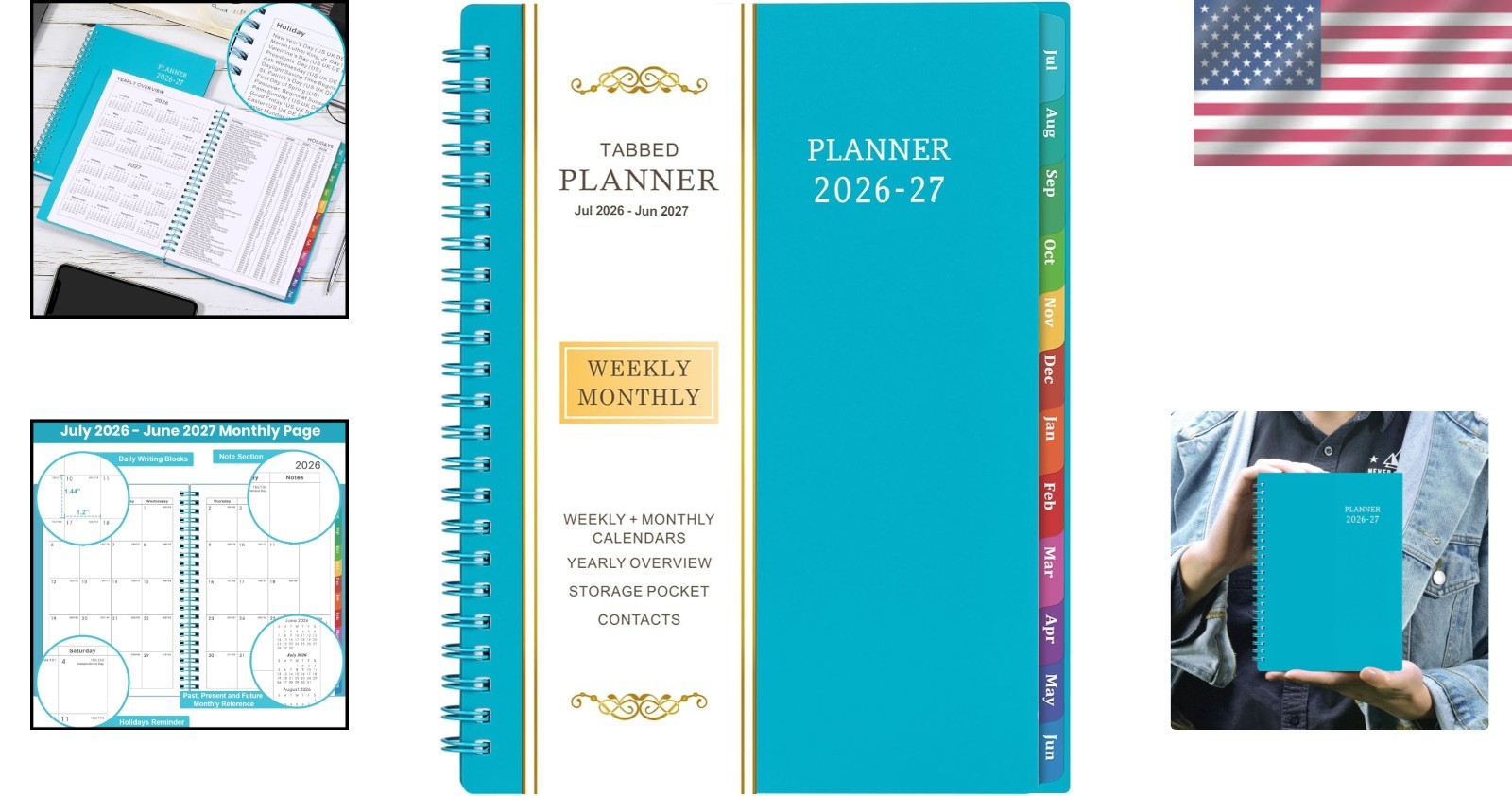 Elegant 2026-2027 Planner A5 Size with High-Quality Paper & Flexible Cover