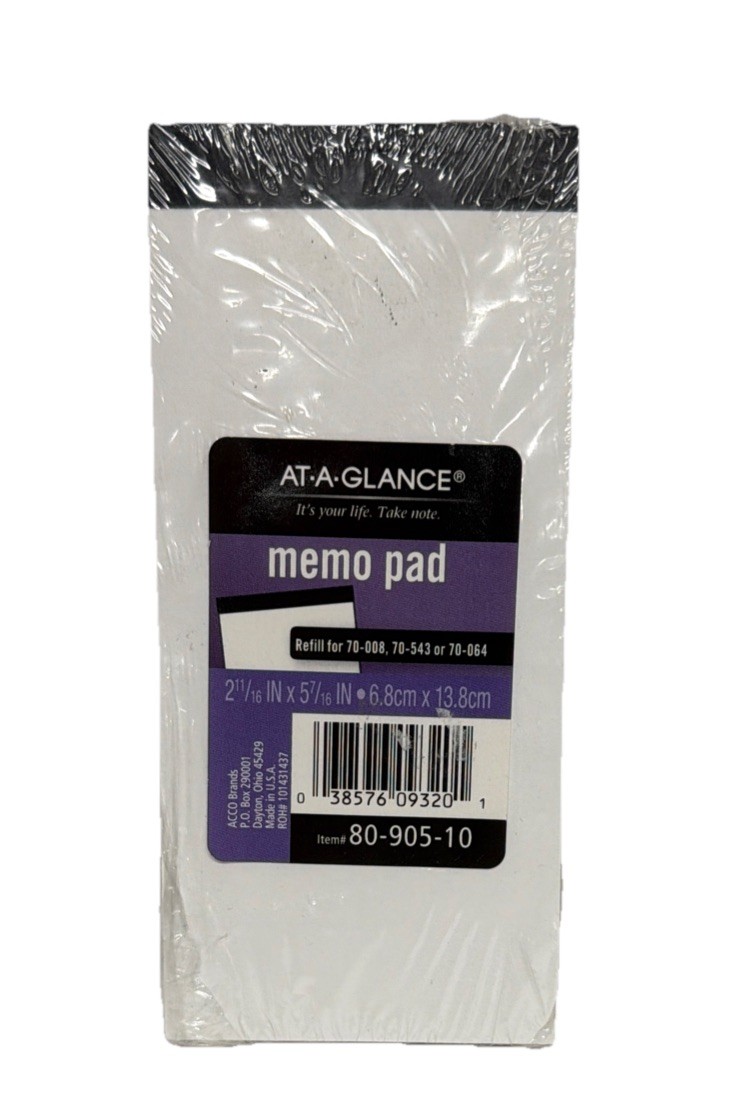 At-A-Glance 80-905-10 Memo Pad Made In USA Refill for 70-008, 70-543 70-064 New