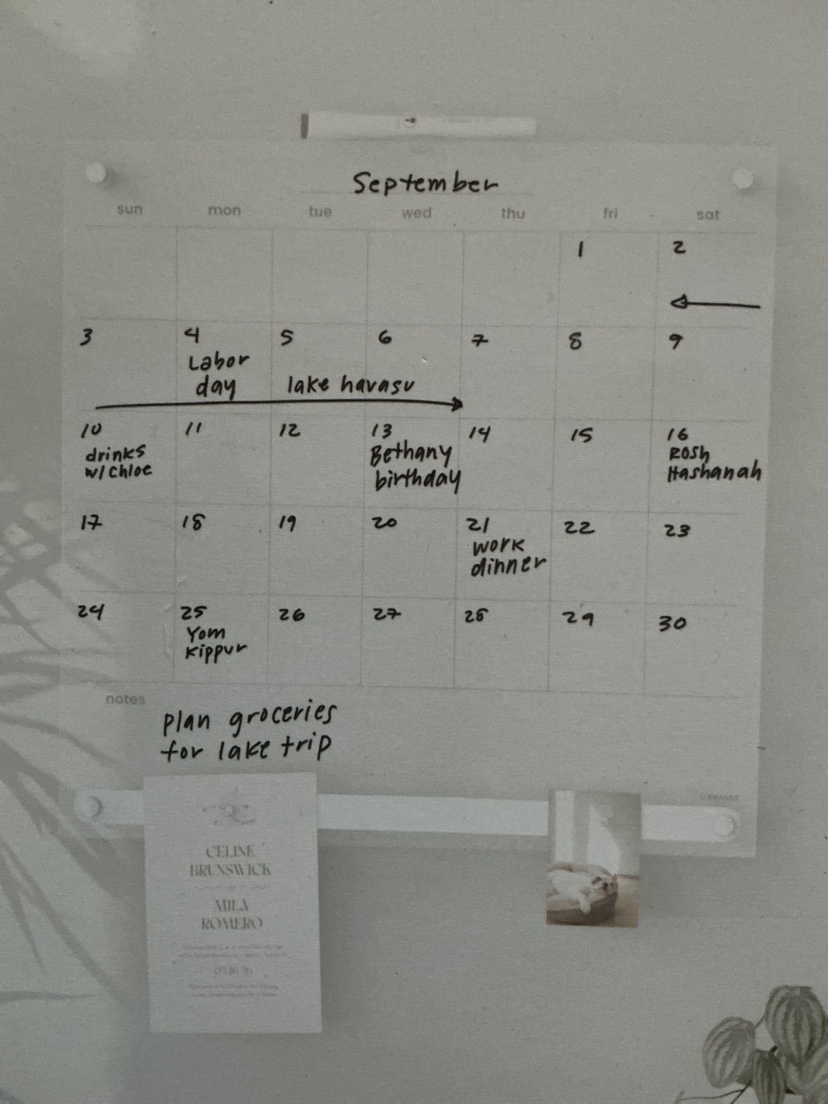 U Brands 16″ x 16″ Acrylic Monthly Calendar Dry Erase Magnetic Bar Board Planner
