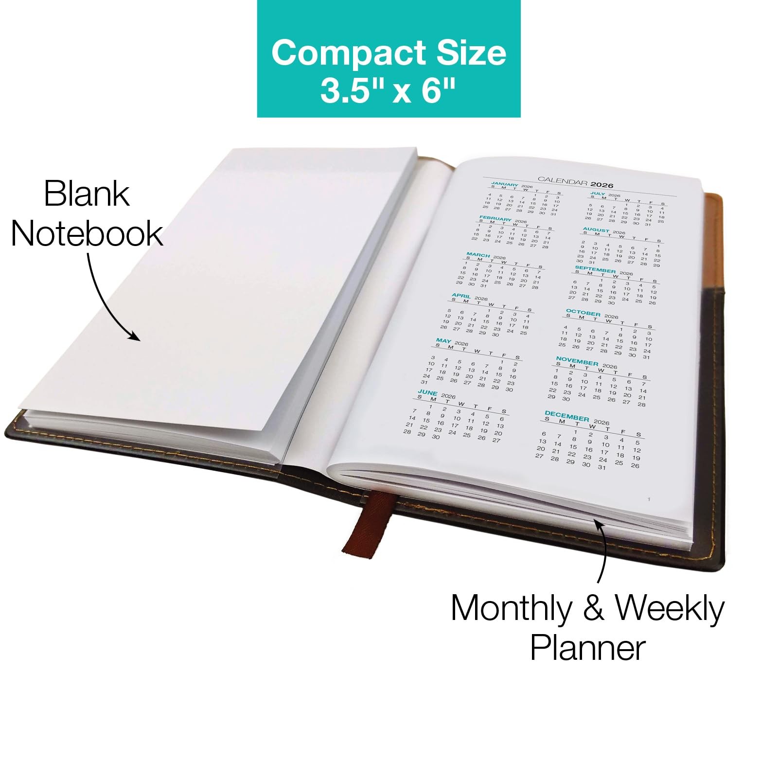 2026 Pocket Planner/Pocket Calendar, 3.5″x6″: Includes 14 Months (November 20…