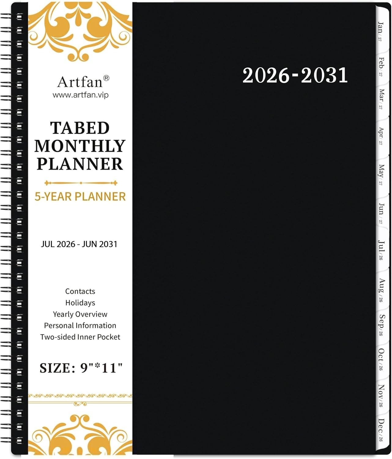 2026-2031 Monthly Planner: Flexible Cover, Holidays Marked & Goal Motivation