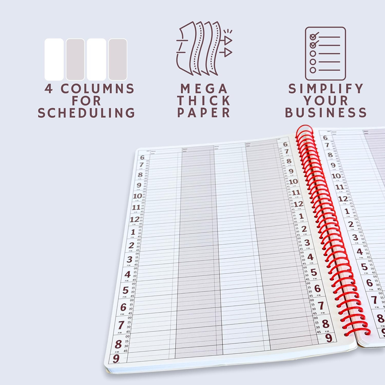 Notebooks Appointment Book – Large 8.5″ X 13.5″ Undated Planner for Daily Schedu