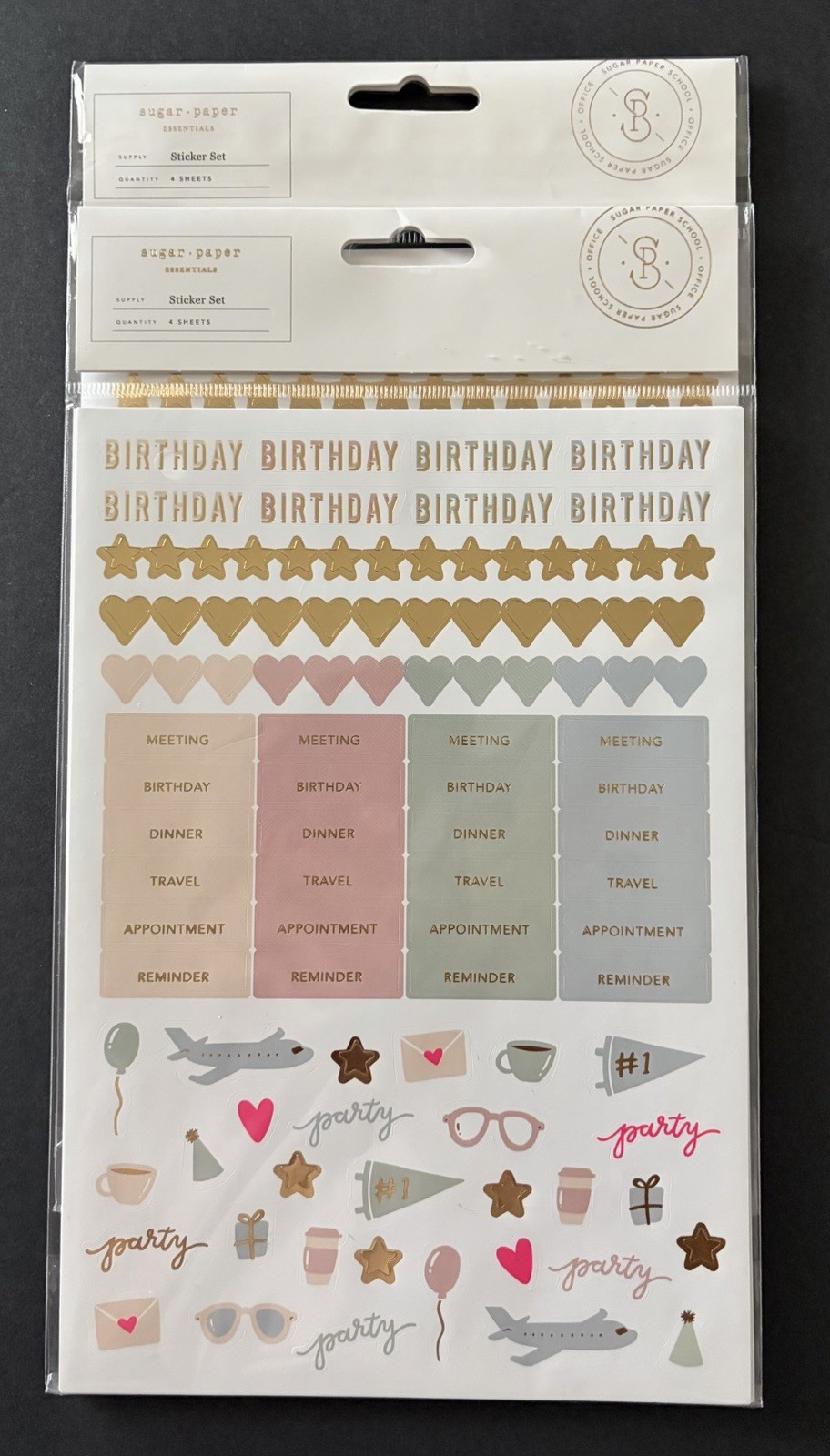 2 Sugar Paper Planner Calendar Event Decorative Sticker Sets 4 Sheets Each 2025