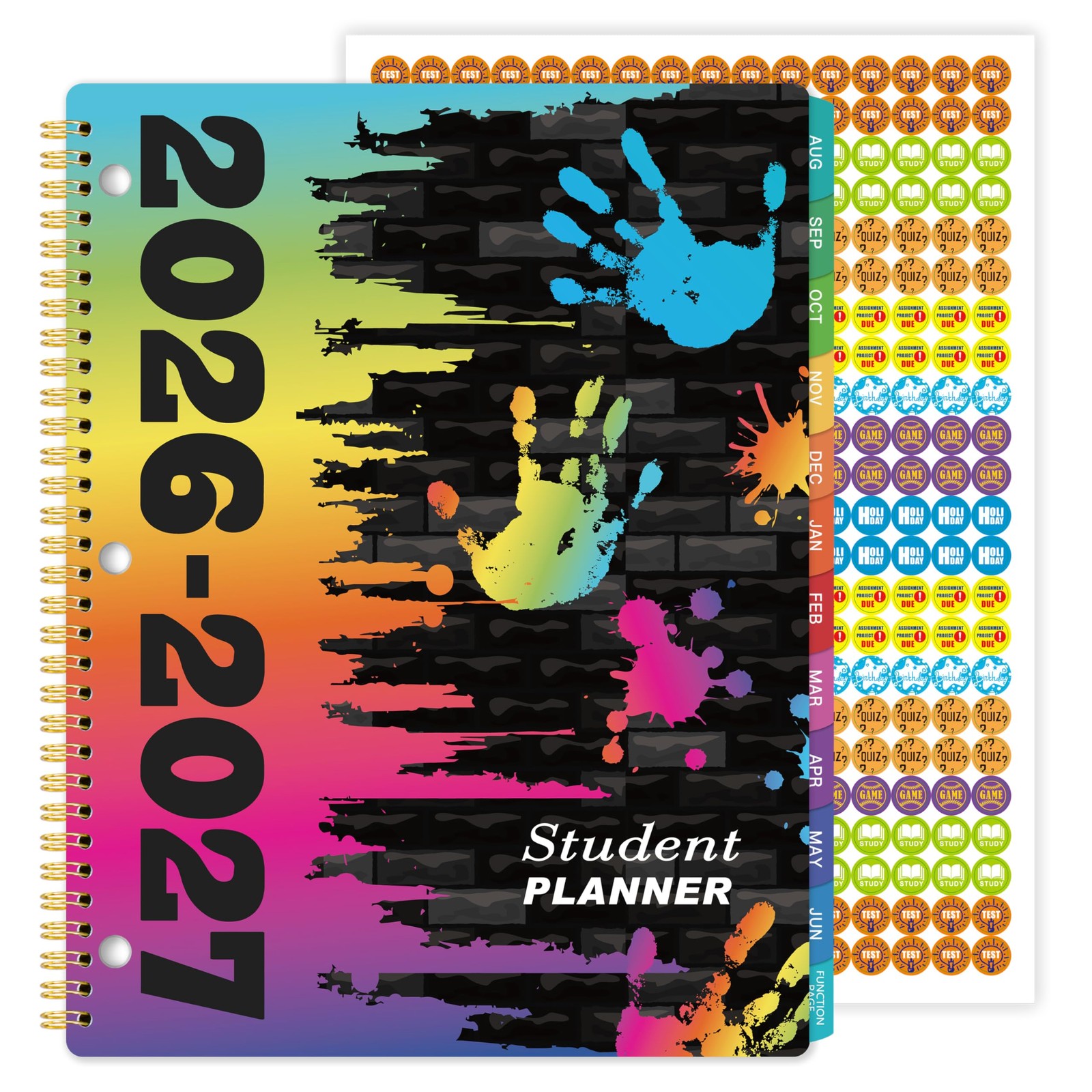 Student Planner 2026-2027 – School 9 x 11 inches, Multicolor