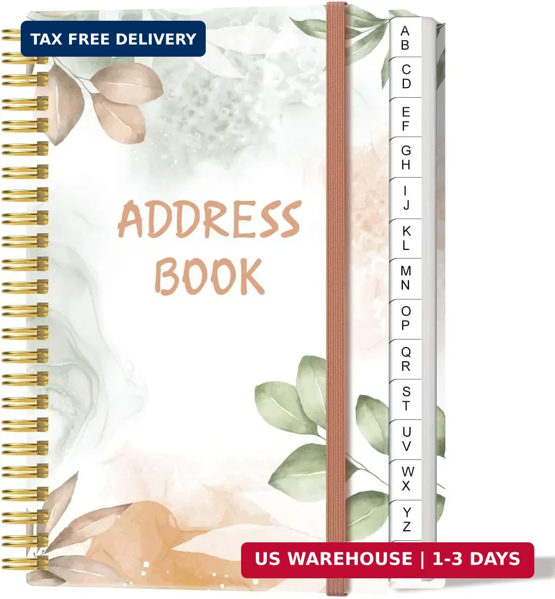 Address Book with Alphabetical Tabs – Small Address Book Spiral with Address Con
