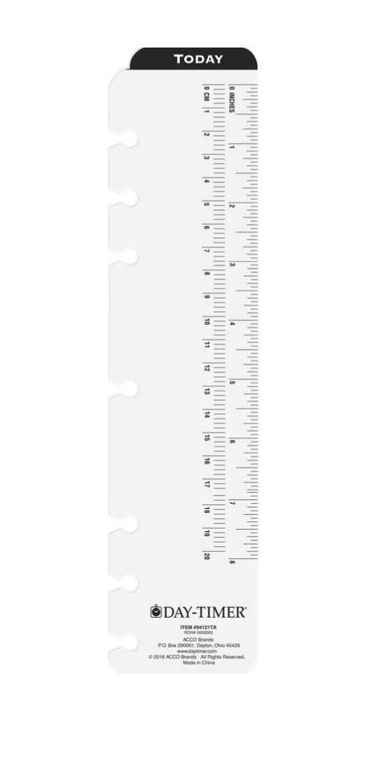 Day-Timer Organizer Planner Snap In Page Locator Marker Ruler, Today Drop-Down