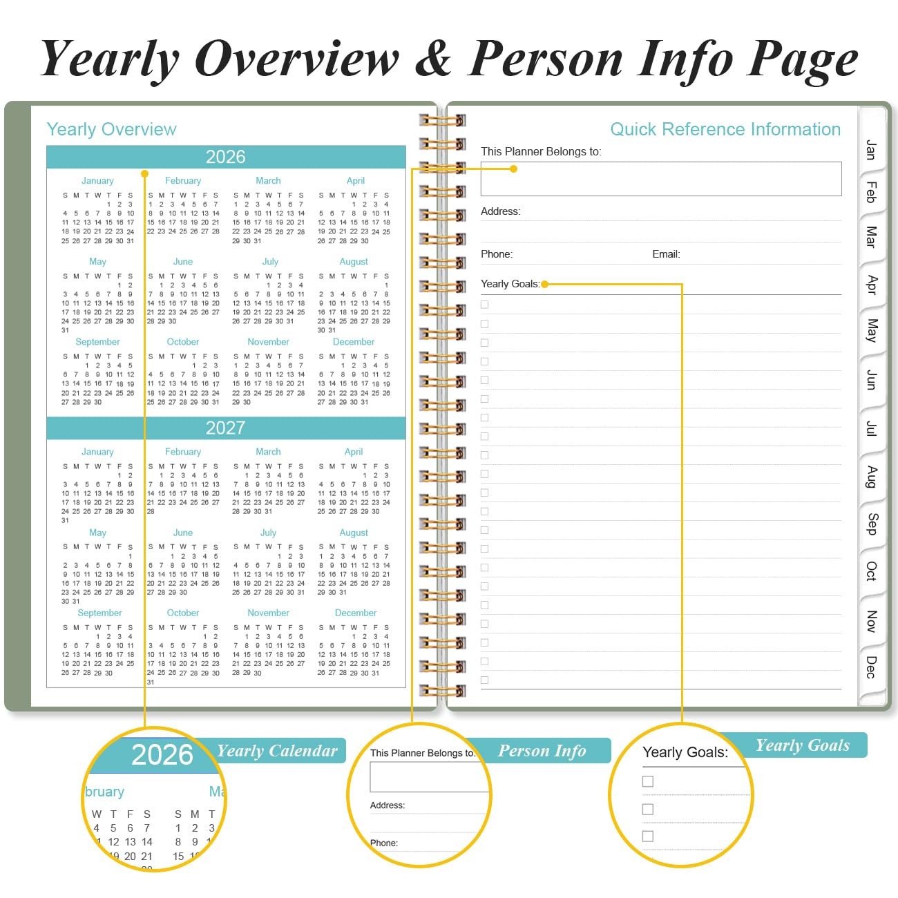 2026 Planner – Weekly and Monthly Calendar Planner from Jan 2026 – Dec 2026, …