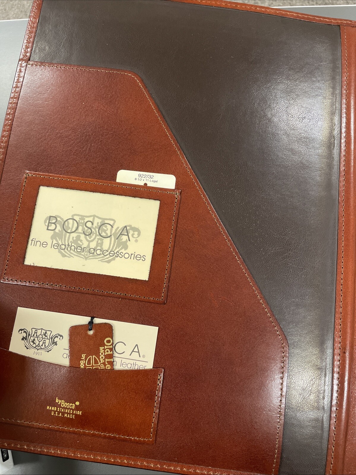 Legal Pad Cover 8 1/2 x 11 Old Leather Cognac BOSCA