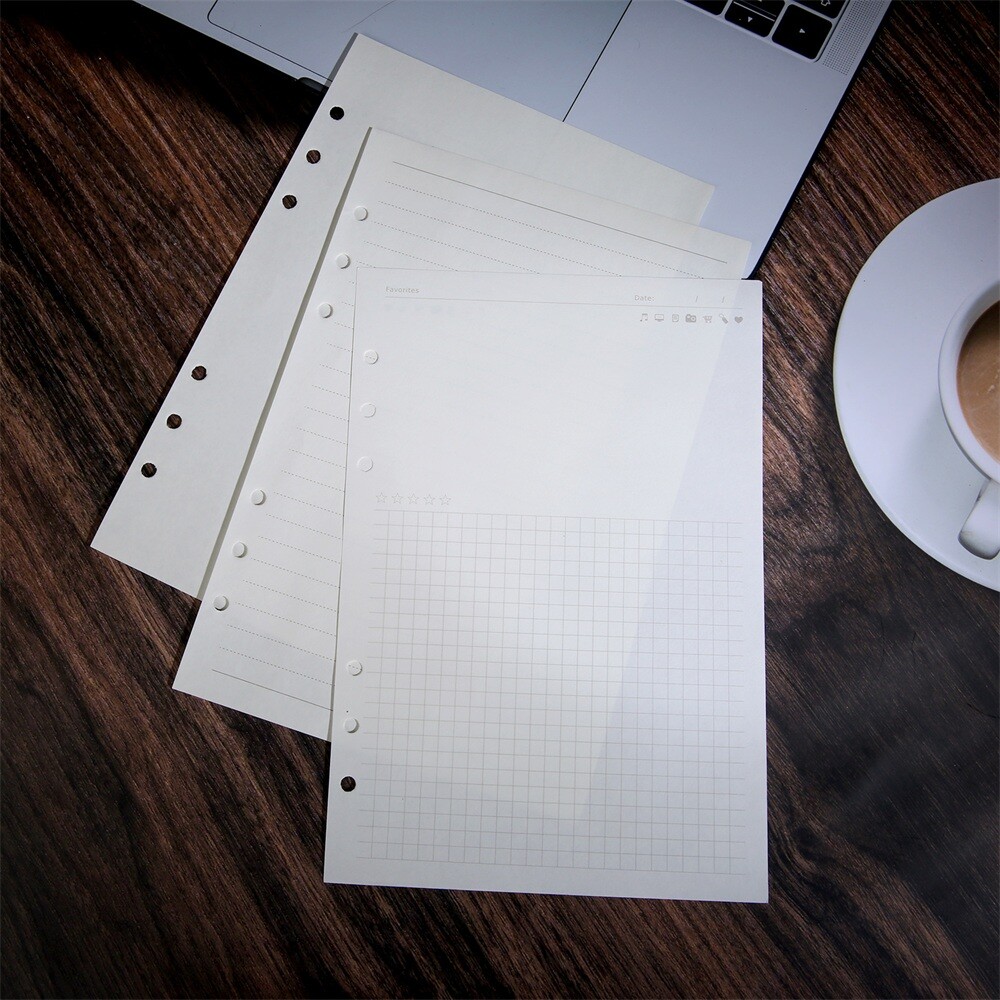 1 Copy Binder Notebook Paper A5 Refill Paper Loose Leaf 45 Pages 21x14cm 9 Type