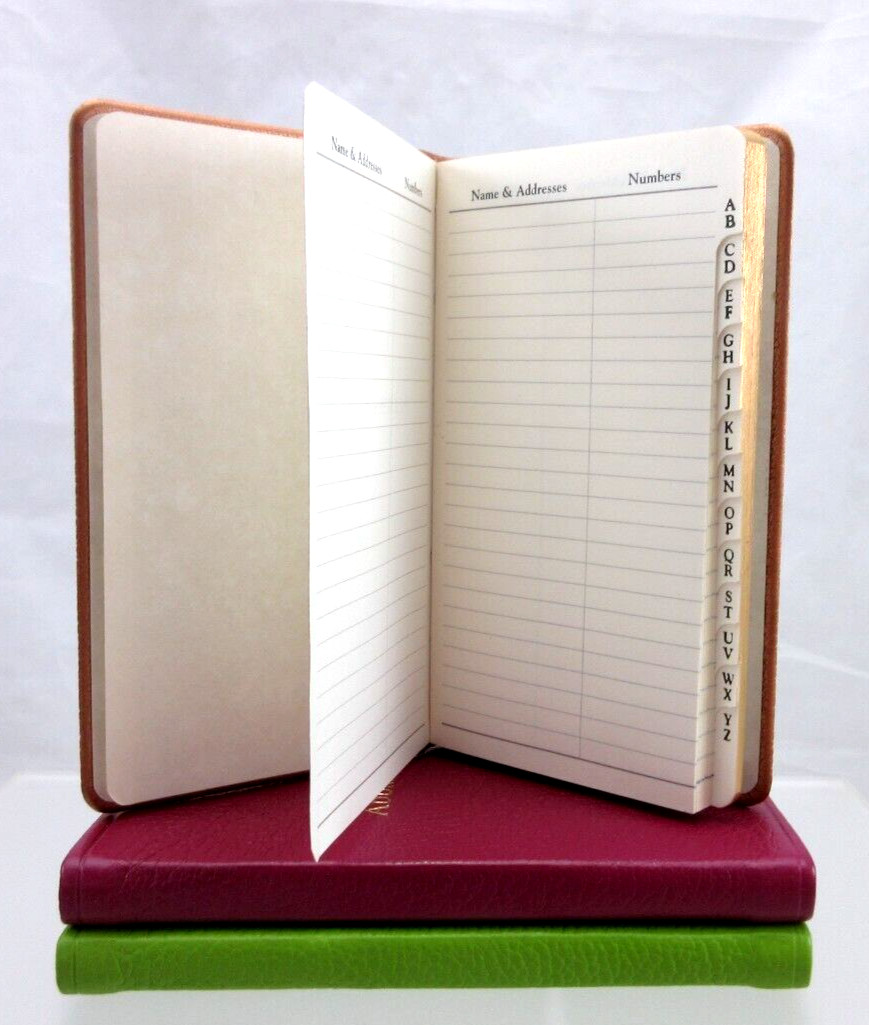 Address Book Pocket Size 3×5″ Soft Leather Cover Graphic Image List$40 Rose Gold