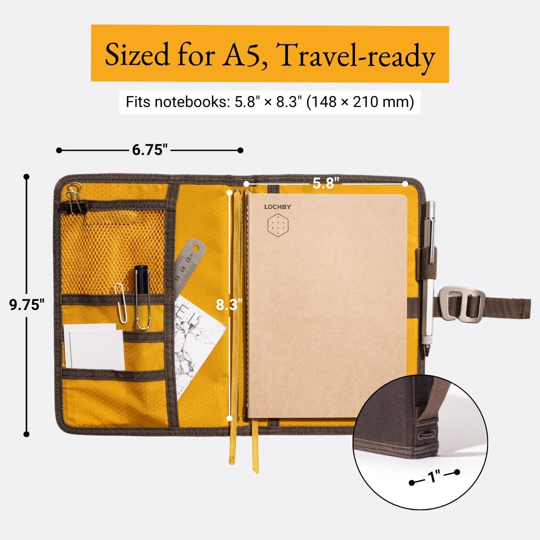 ® Field Journal | Planner Cover | Water Resistant Waxed Canvas | Pen Loop | T…