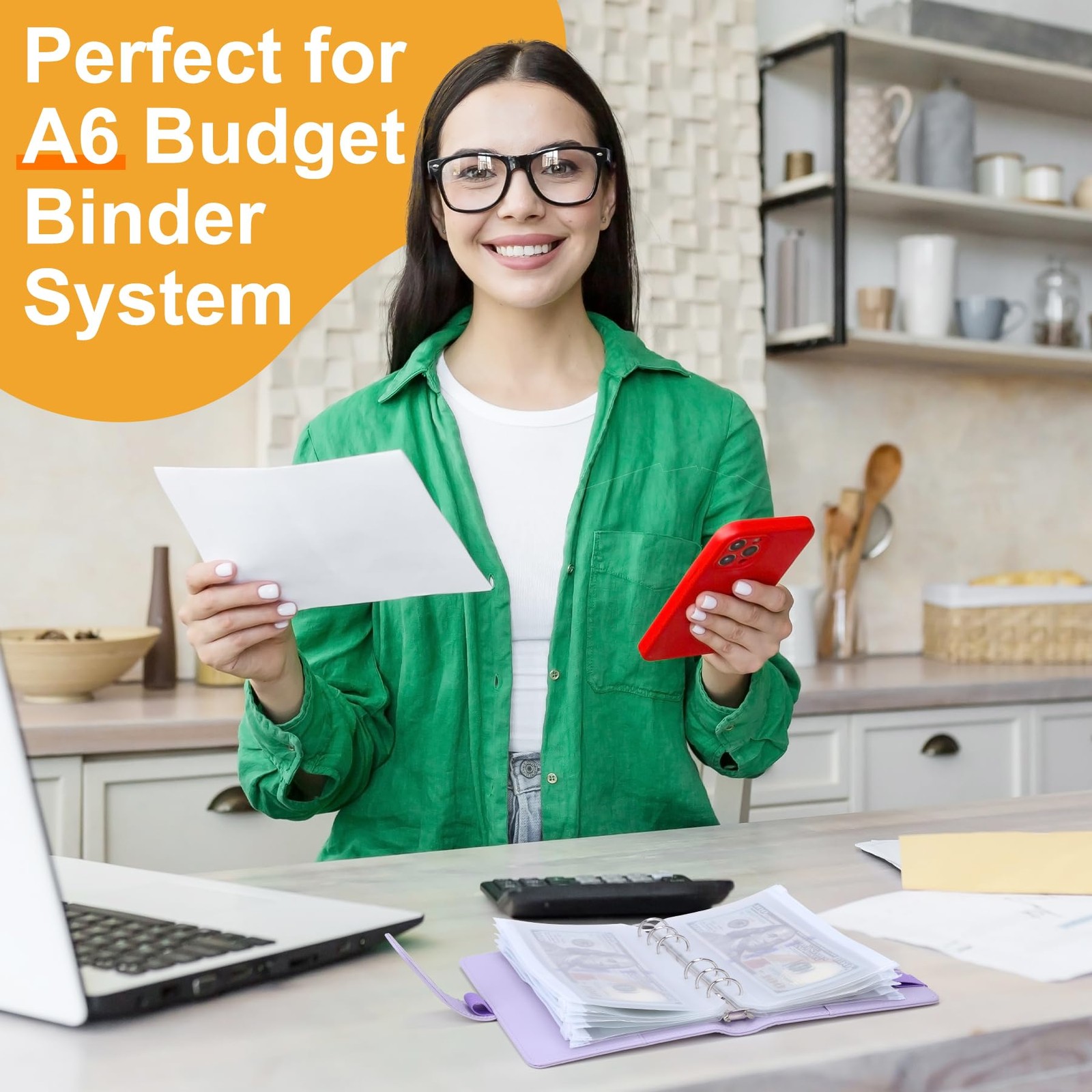 50pcs A6 Binder Pockets 6-Hole Budget Binder Inserts Cash Stuffing Envelopes …