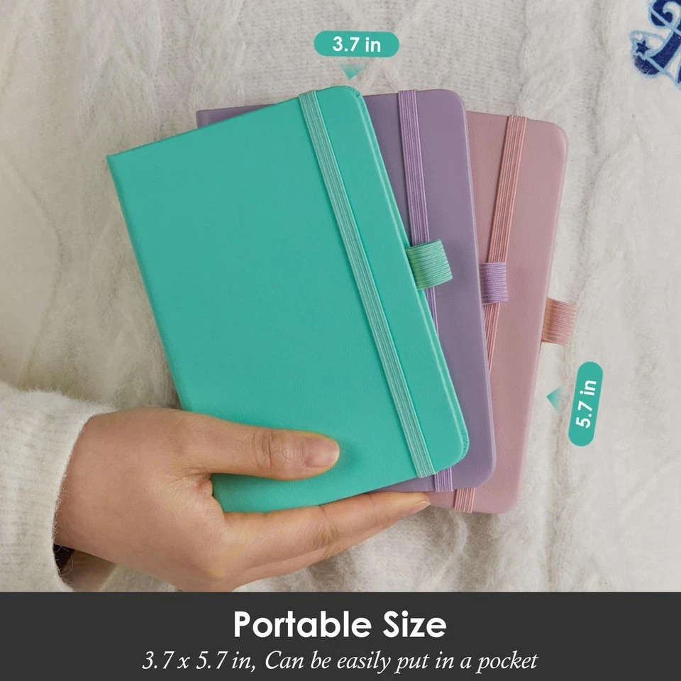 3 Pack Small Notebook Pocket Journals for Women, 3.7″ x 5.7″ A6 Mini Pocket S…