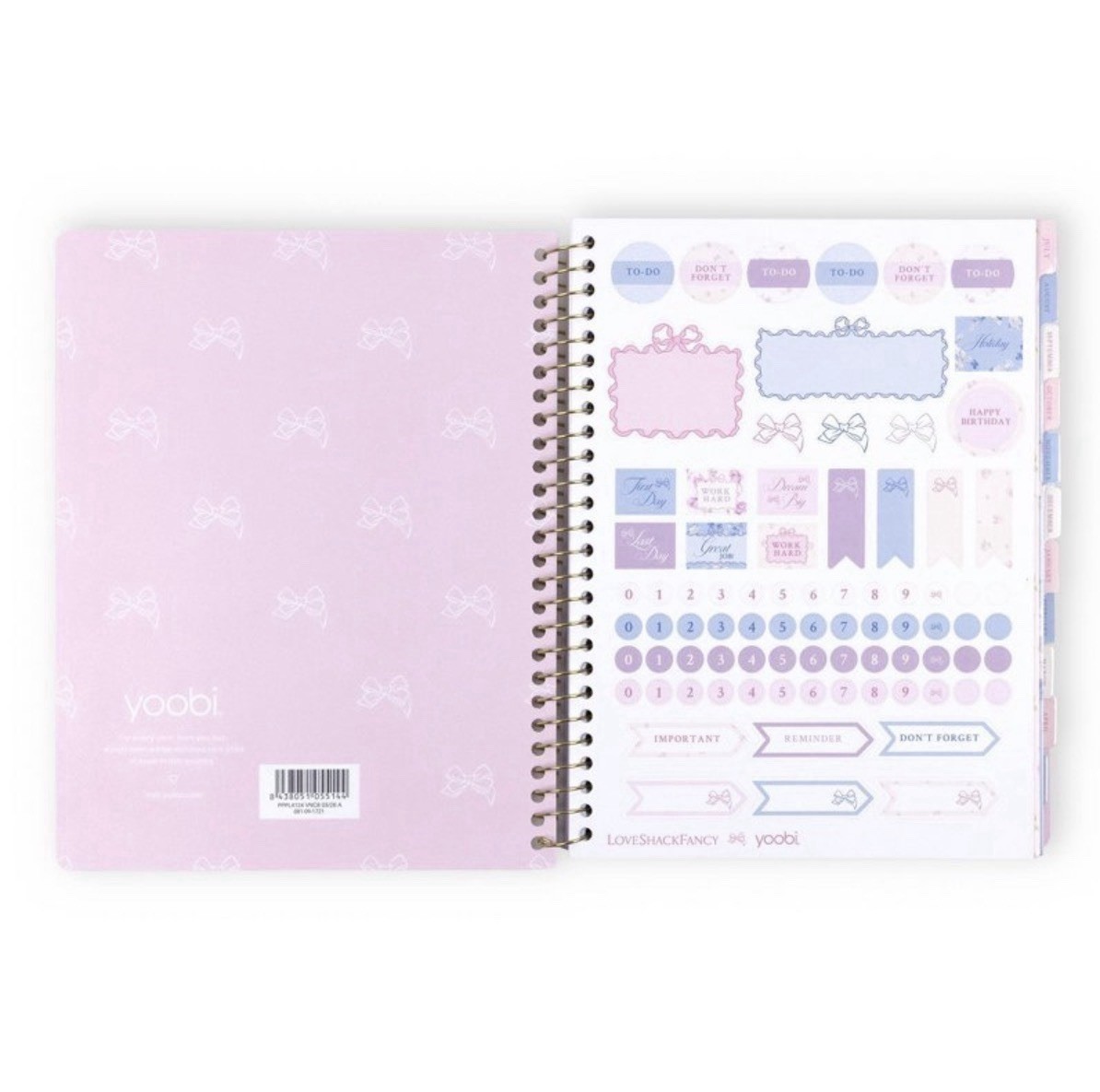 LoveShackFancy x Target – Yoobi Monthly and Weekly Planner 7″x 9″ – Coquette Bow
