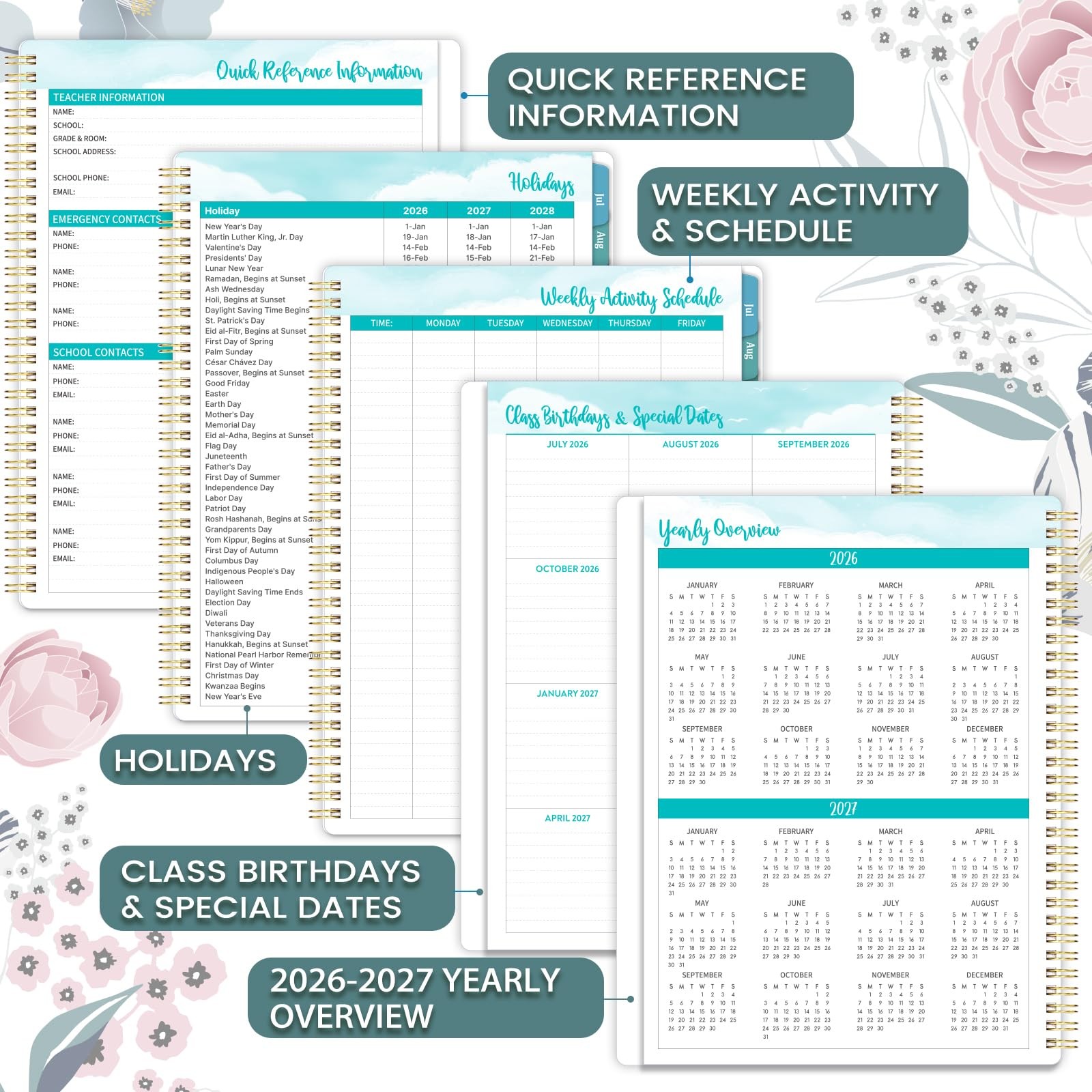 Teacher Planner 2026-2027 – 2026-2027 Weekly & Monthly Lesson Plan Book with …