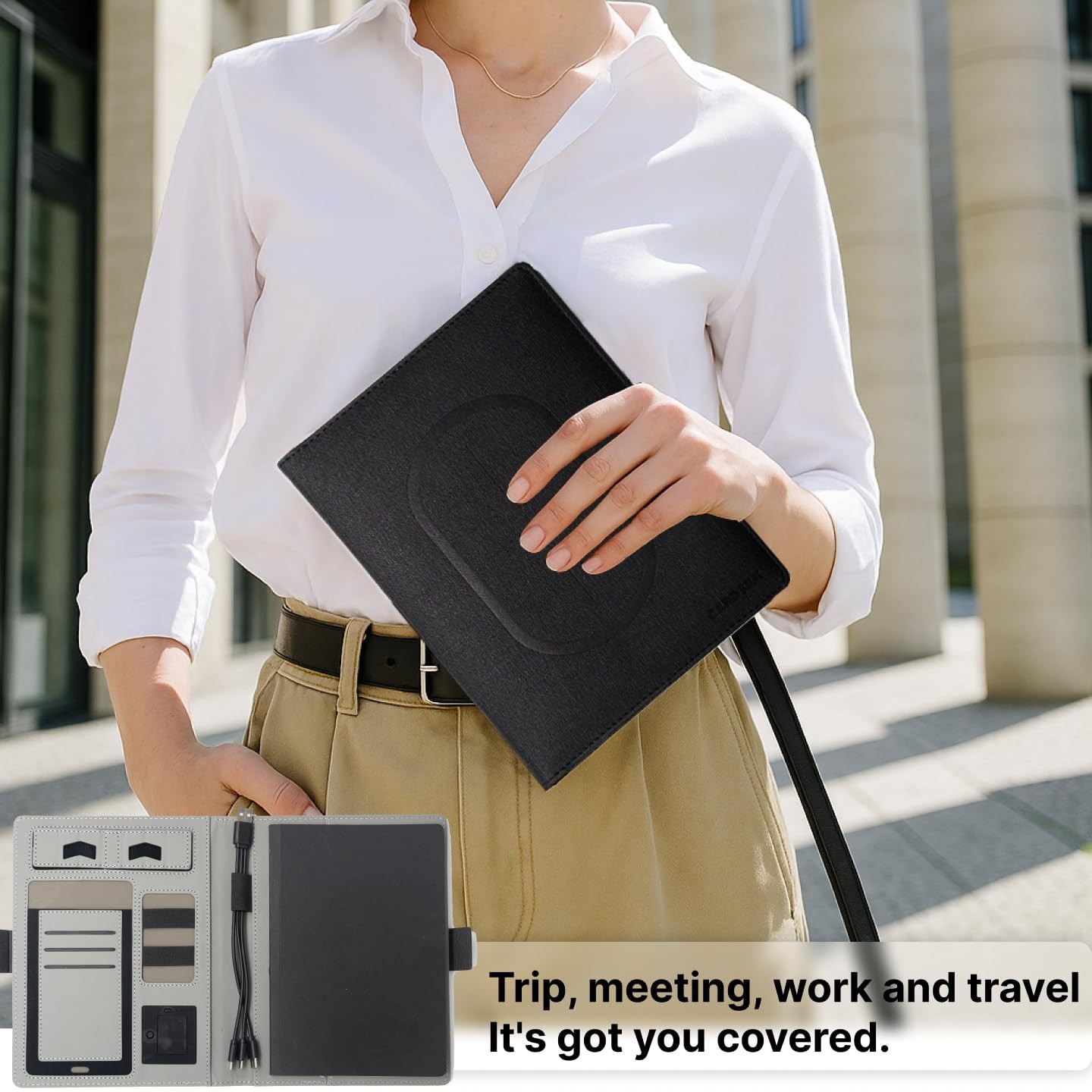 High Performance Planner Professional Notebook with Built-in Power Bank & Wir…