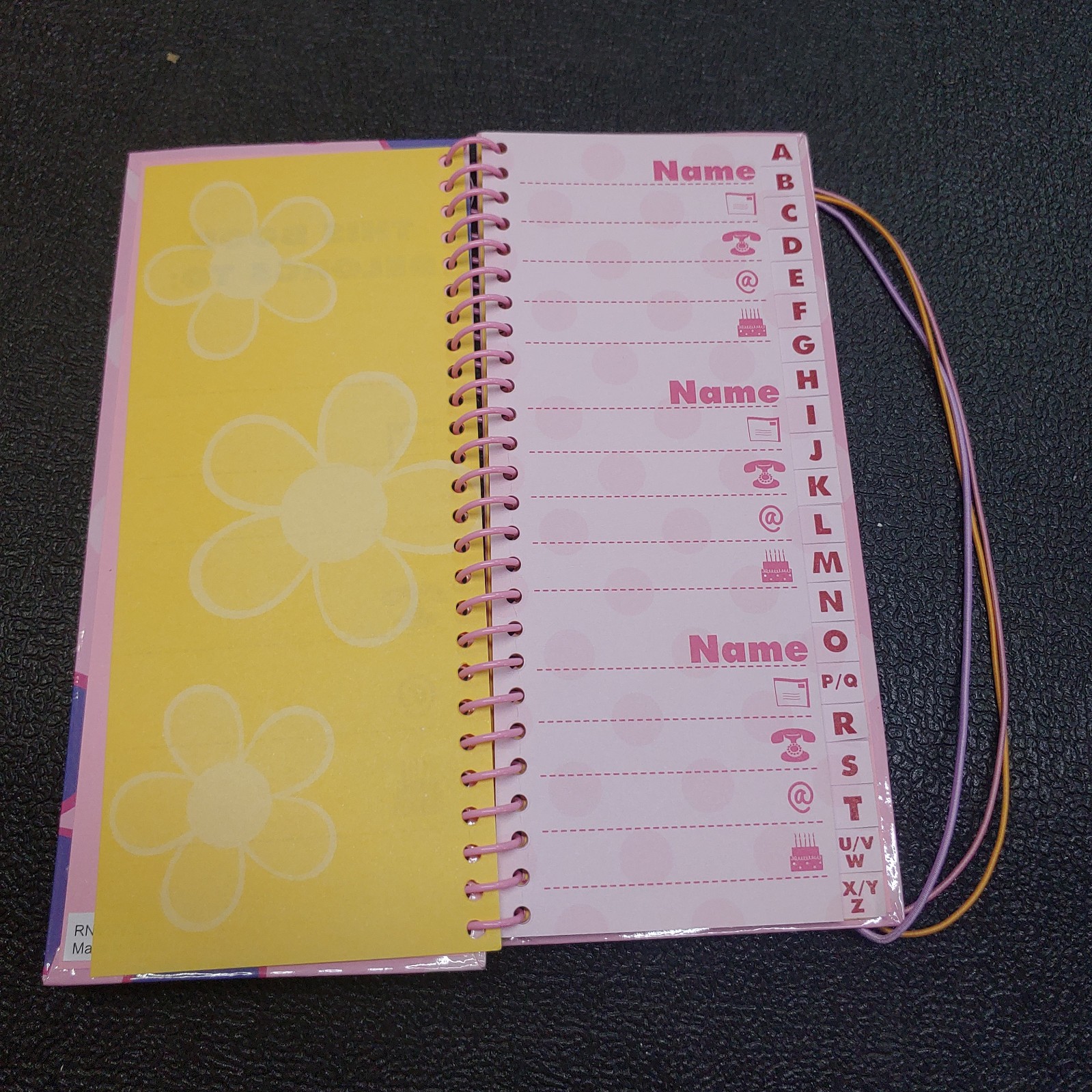 Lot Of 6 Dottie Loves.. Address Book Sprial Bound With Elastic Band Closure