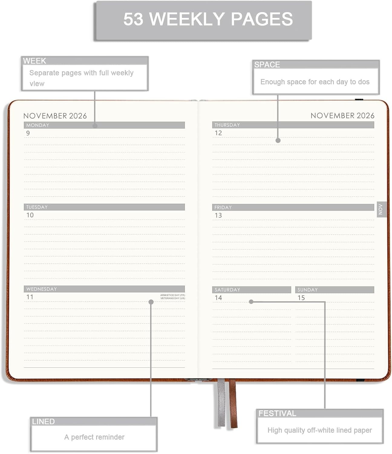 Monthly and Weekly Planning 2026-2027 with Eco-Friendly Material and Design