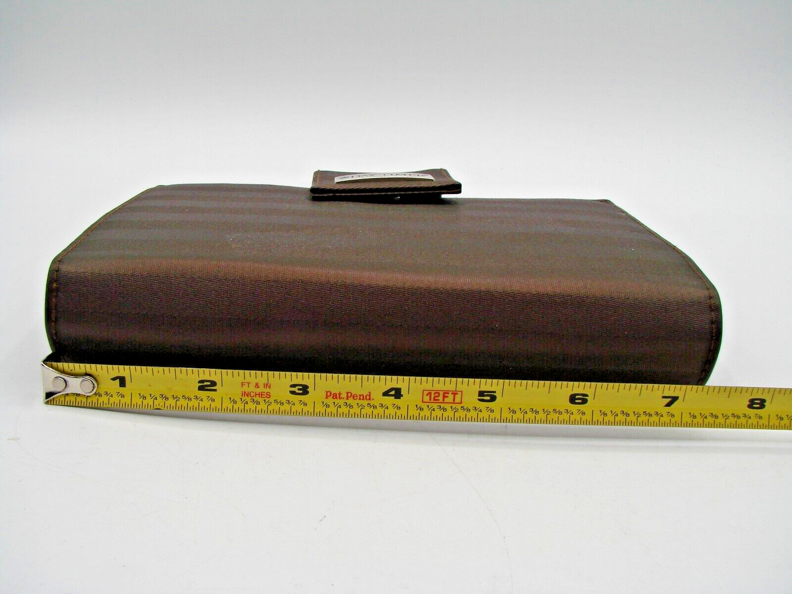Day-Timer Navigator Brown Satin Striped Planner Binder 6 Rings Snap Tab Closure