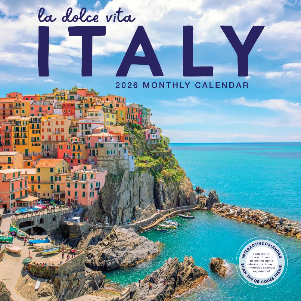 Italy Calendar 2026 | 12″ x 24″ 12 Month Calendar | Marble City Press