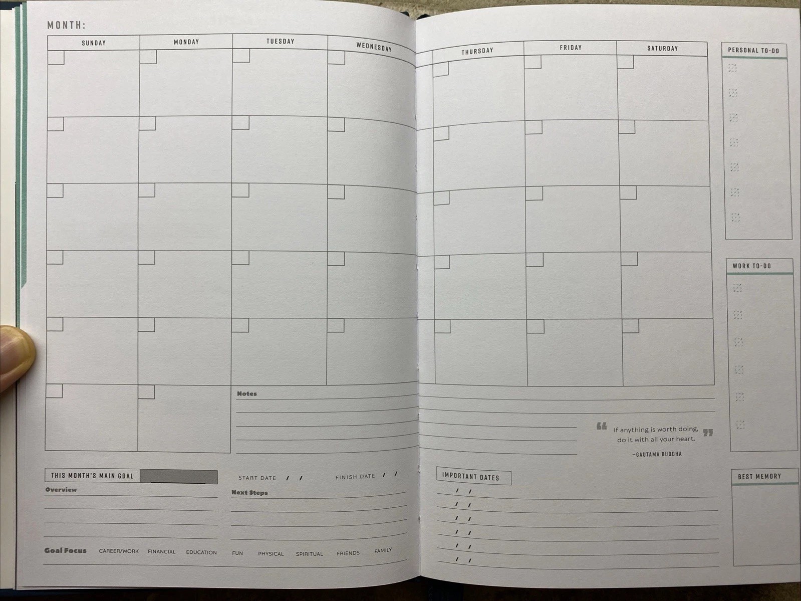 AT A GLANCE Foundation Weekly Monthly Planner Hardcover UNDATED Blue 5.5 x 8.5