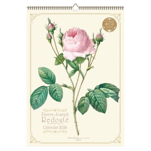 2026 Redouté Wall Calendar with Rose Scentfrom JP