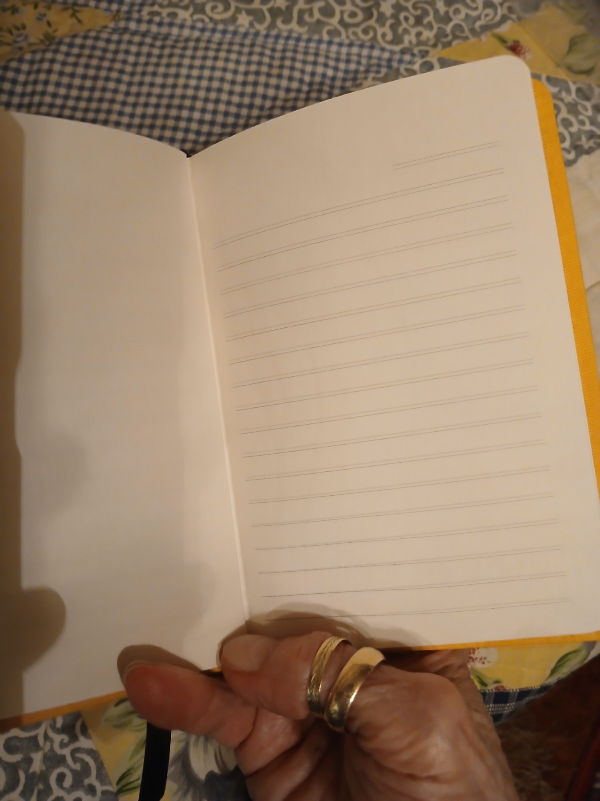 Gucci Beauty Yellow Canvas Notebook With Black Ribbon Tie & Marker