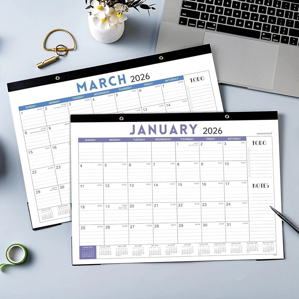 2026 Desk Calendar, 17″ x 12″ Calendar 2026, JAN x 12″, Colorful